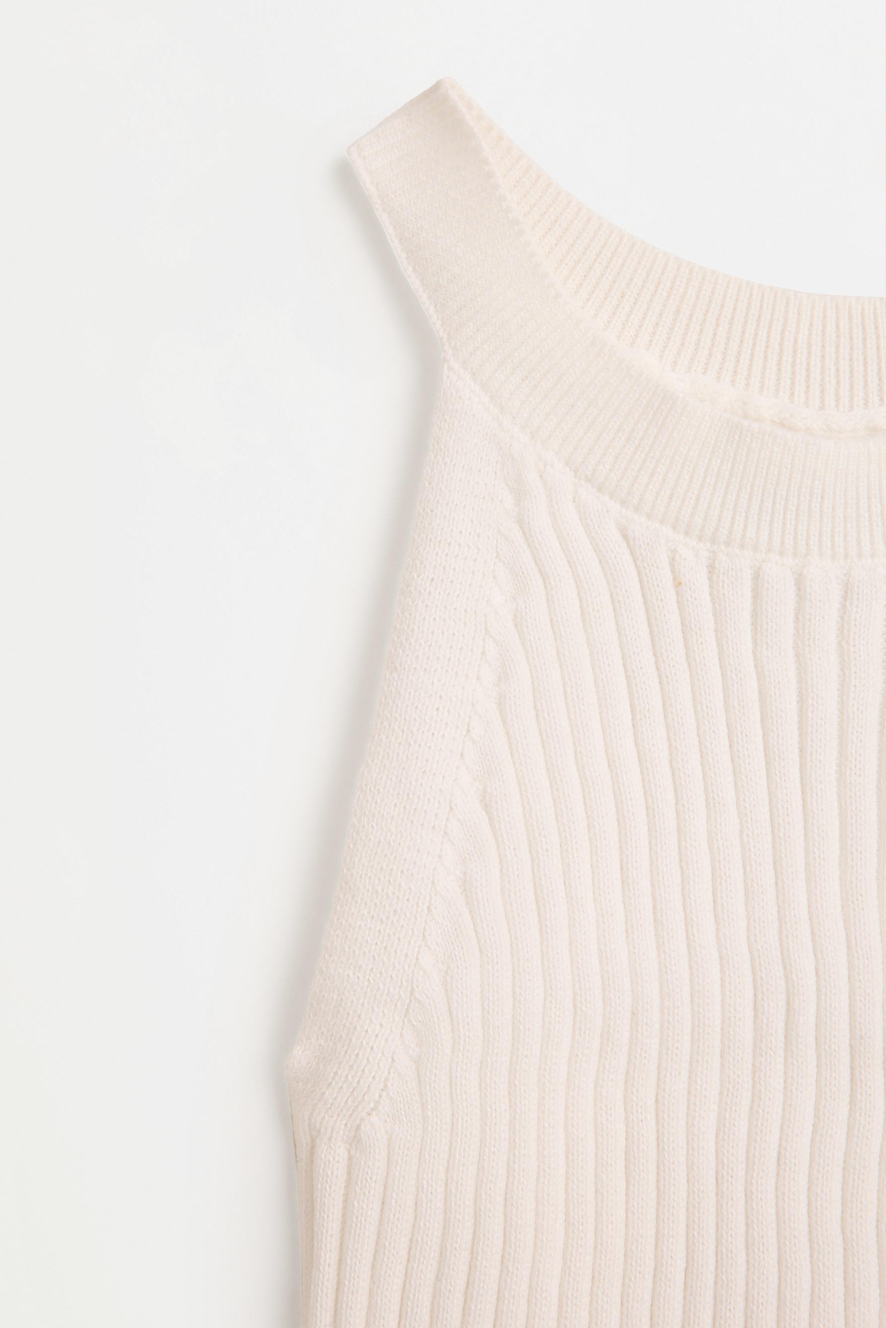 Knit halter top — OFF WHITE
