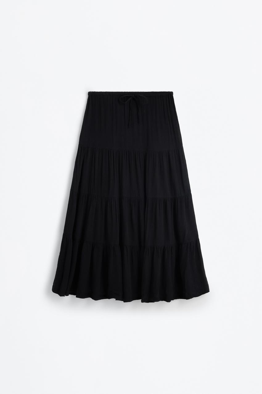 Falda midi vuelo Faldas ROPA Mujer Lefties ESPAÑA