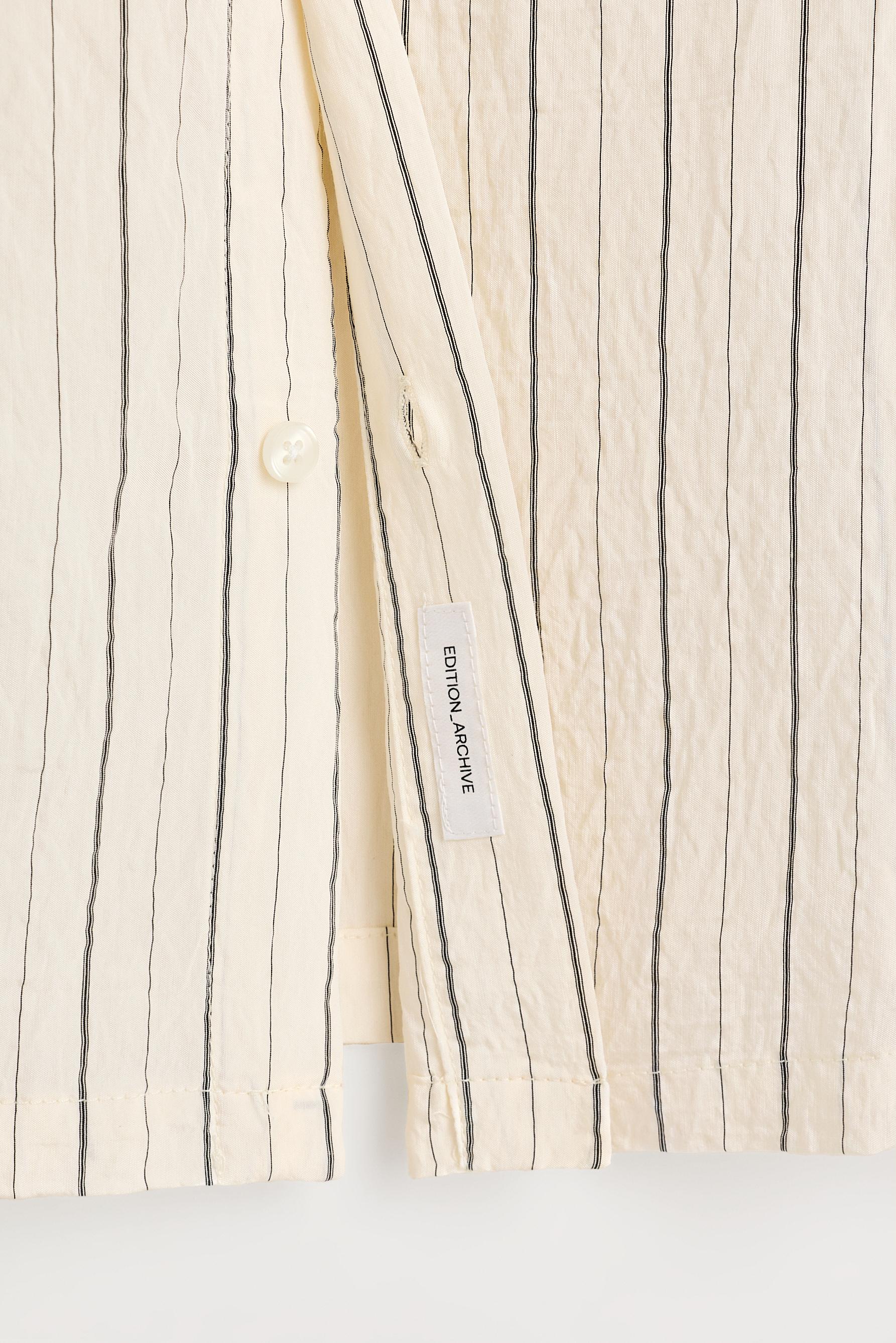 Striped boxy shirt — OFF WHITE