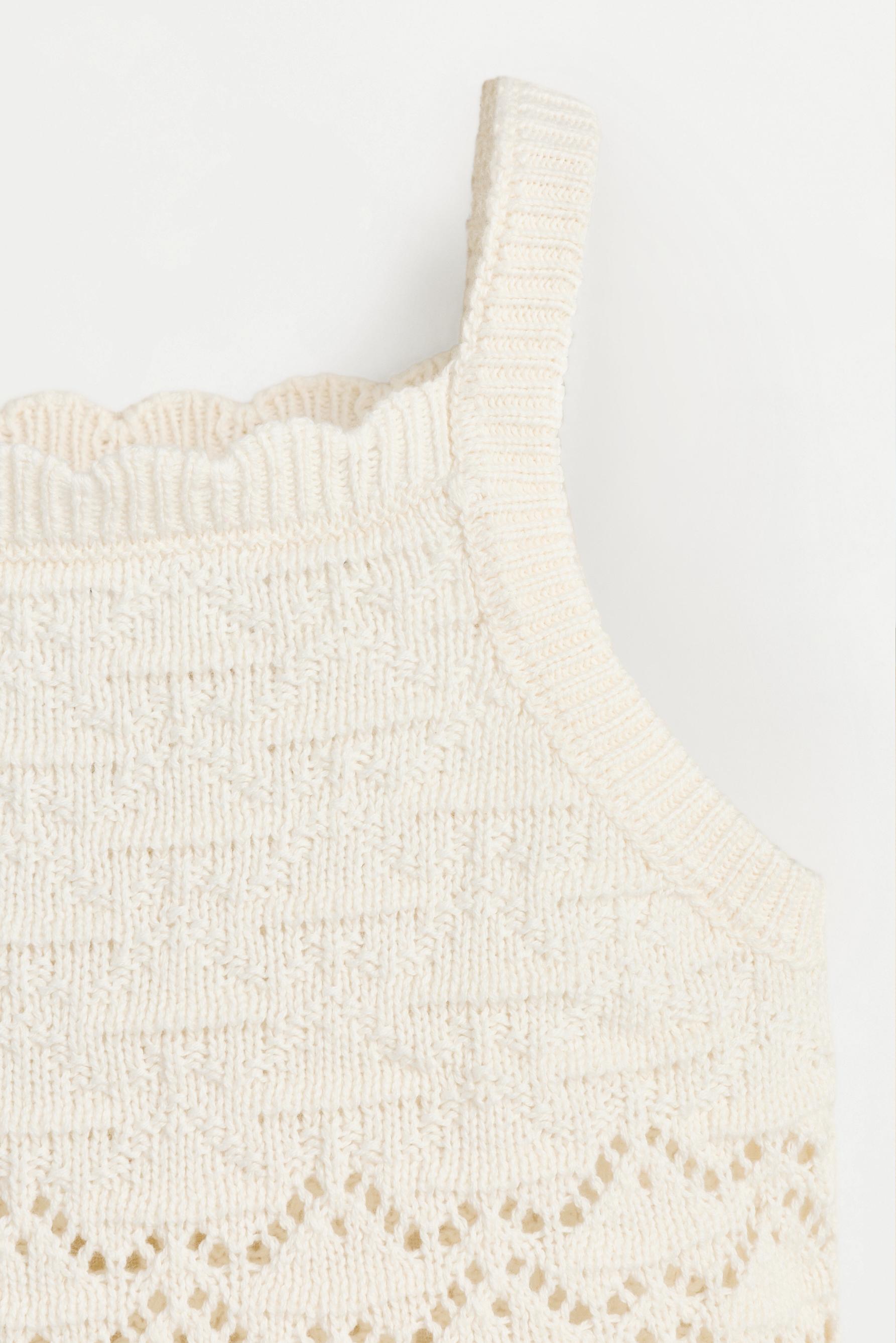Crochet knit top — ECRU