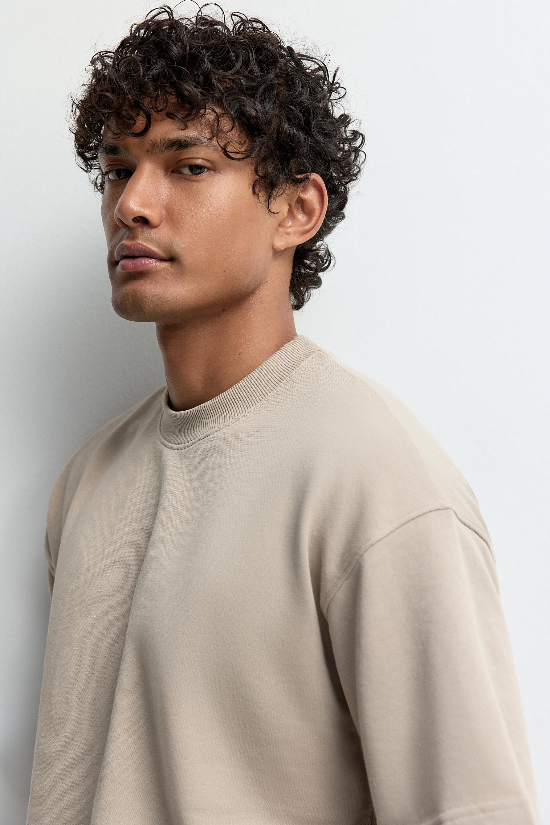 Short sleeve sweatshirt — PALE SAND