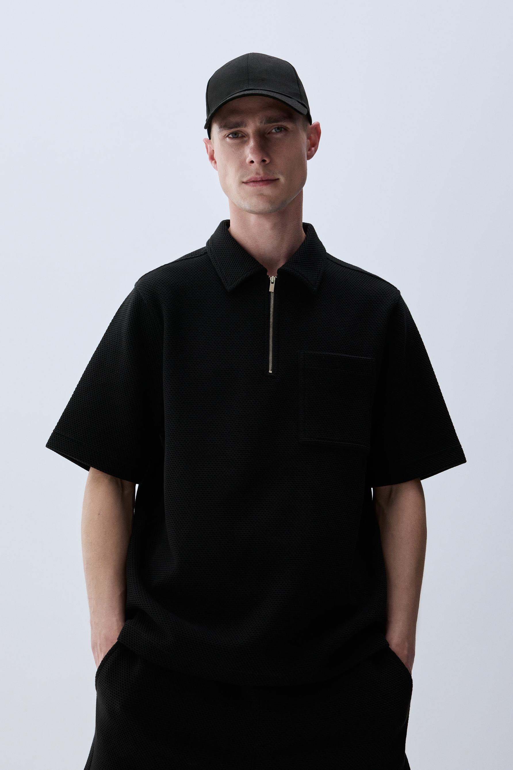 Polo textura bolsillo