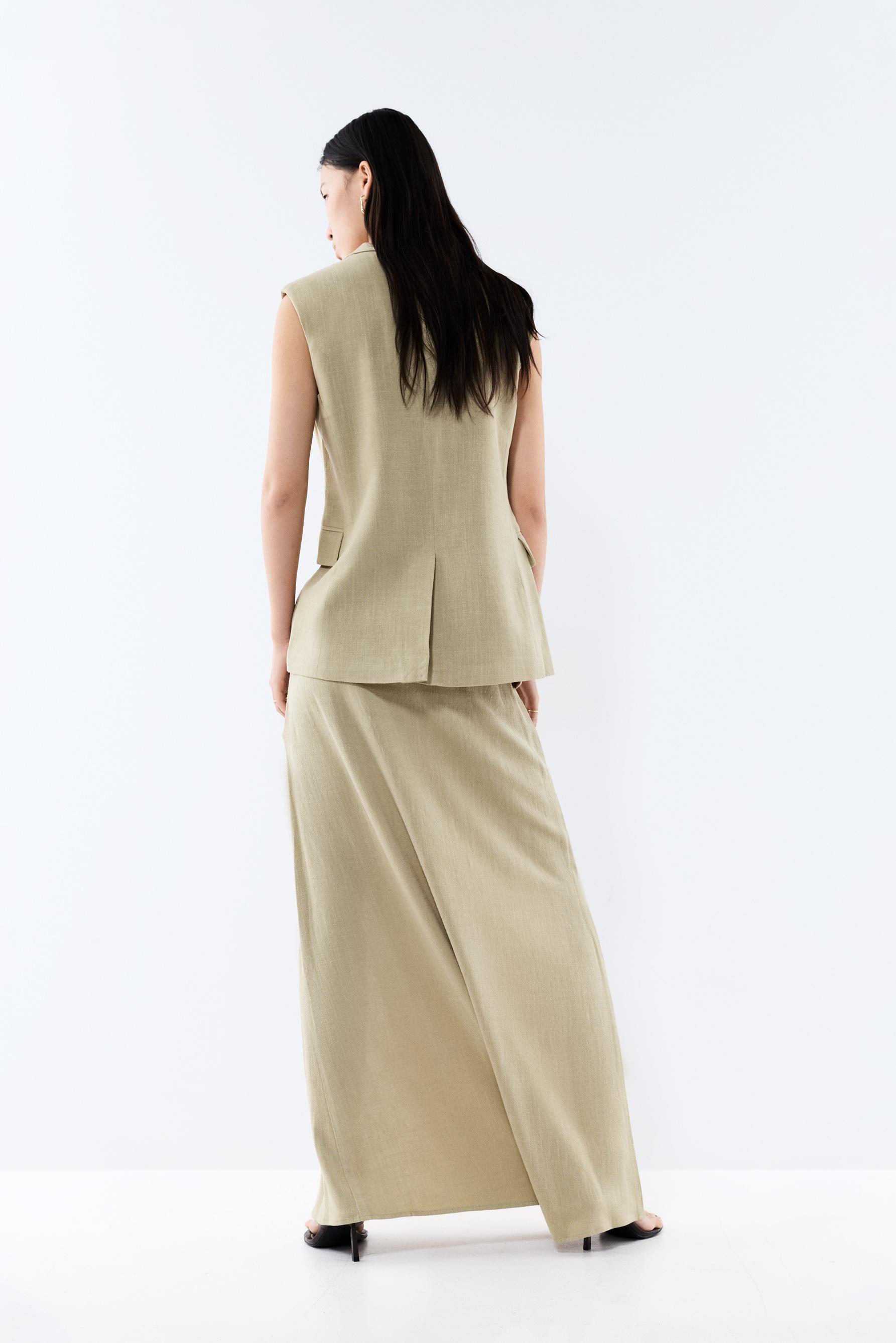 Rustic midi skirt — PALE KHAKI
