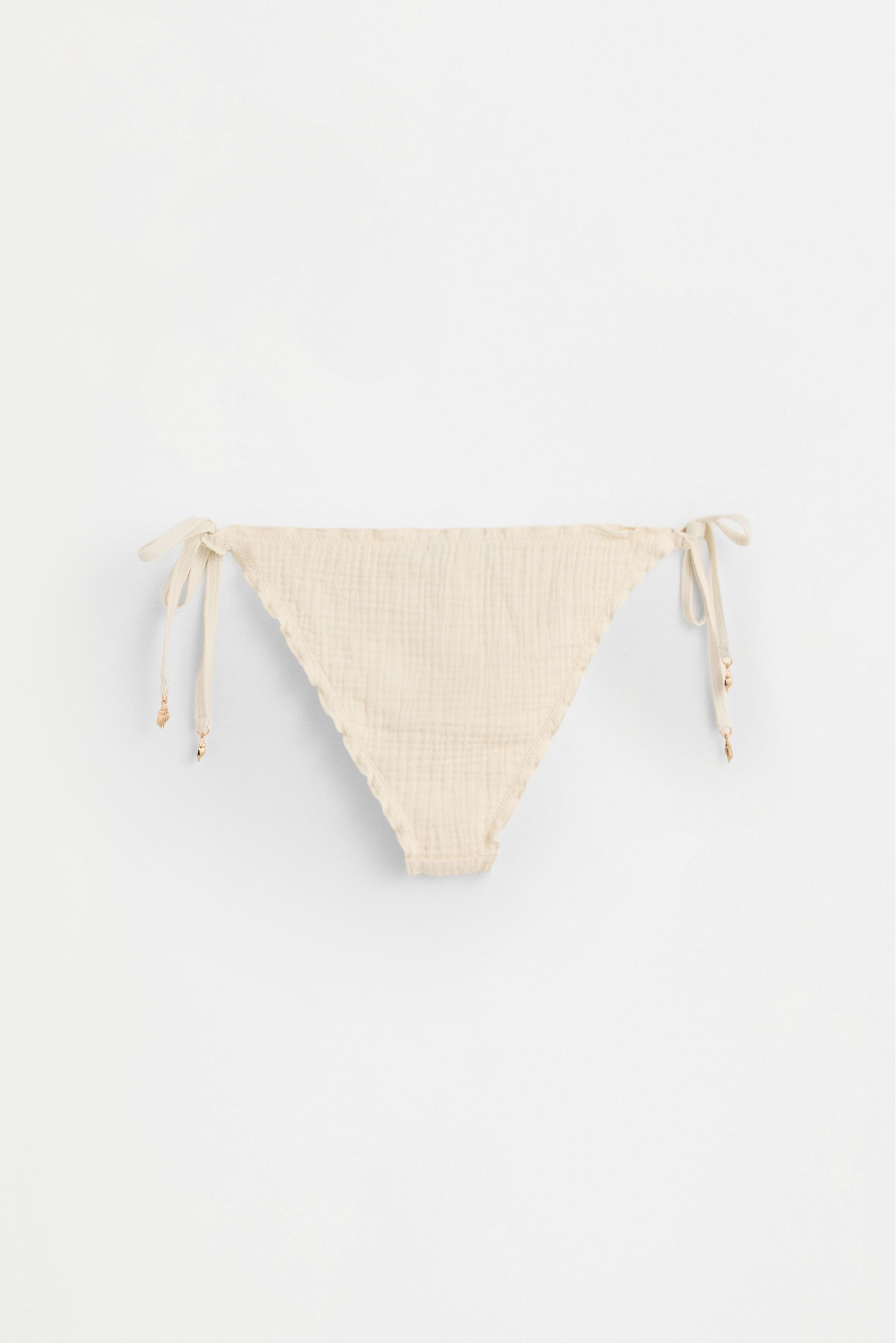 Wavy Charm Brazilian Bikini Bottom — ECRU