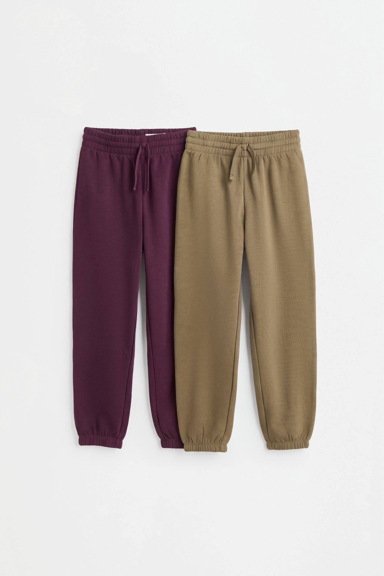 Pack of 2 plain plush trousers — DARK KHAKI