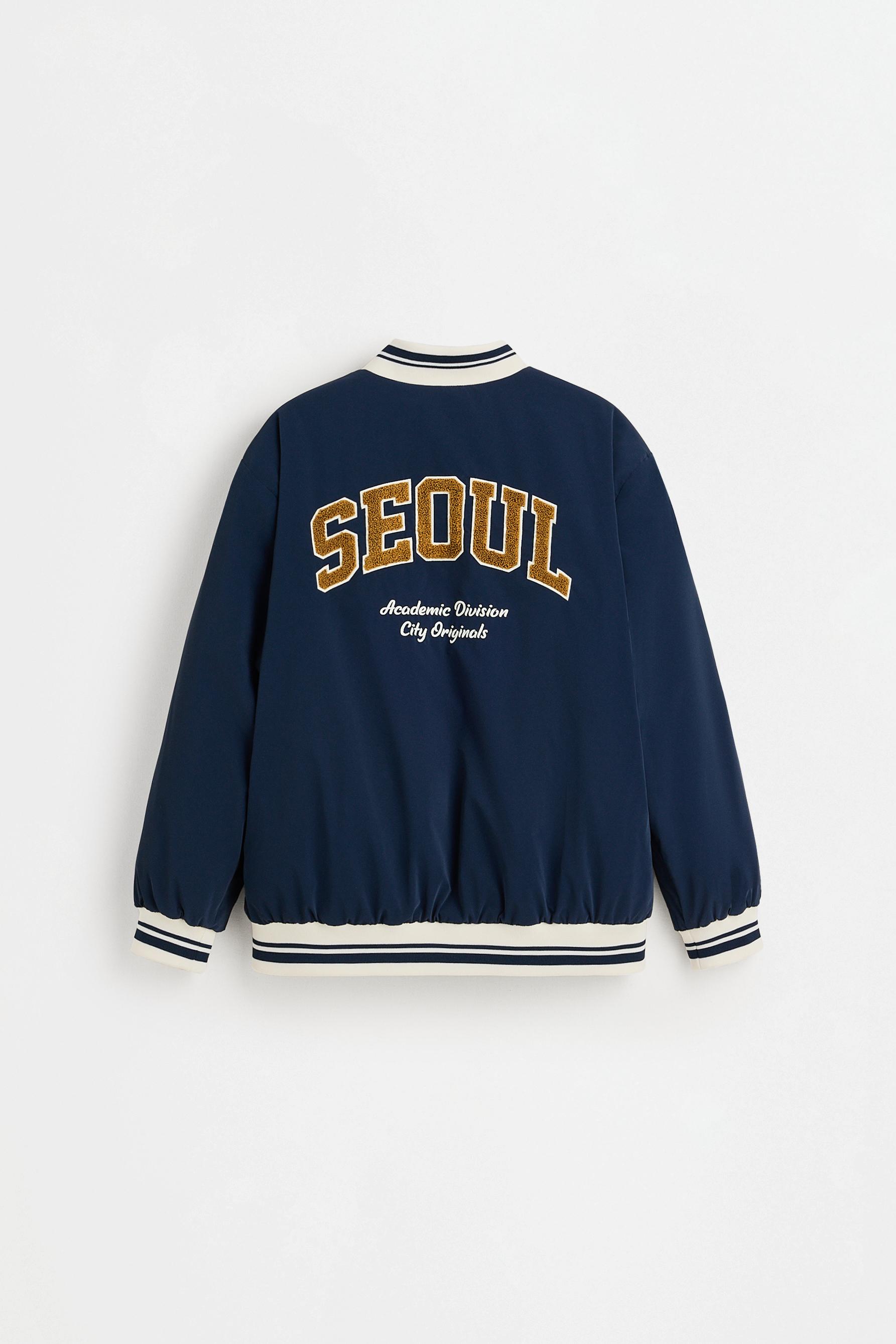 Bomber jacket with patches — NAVY