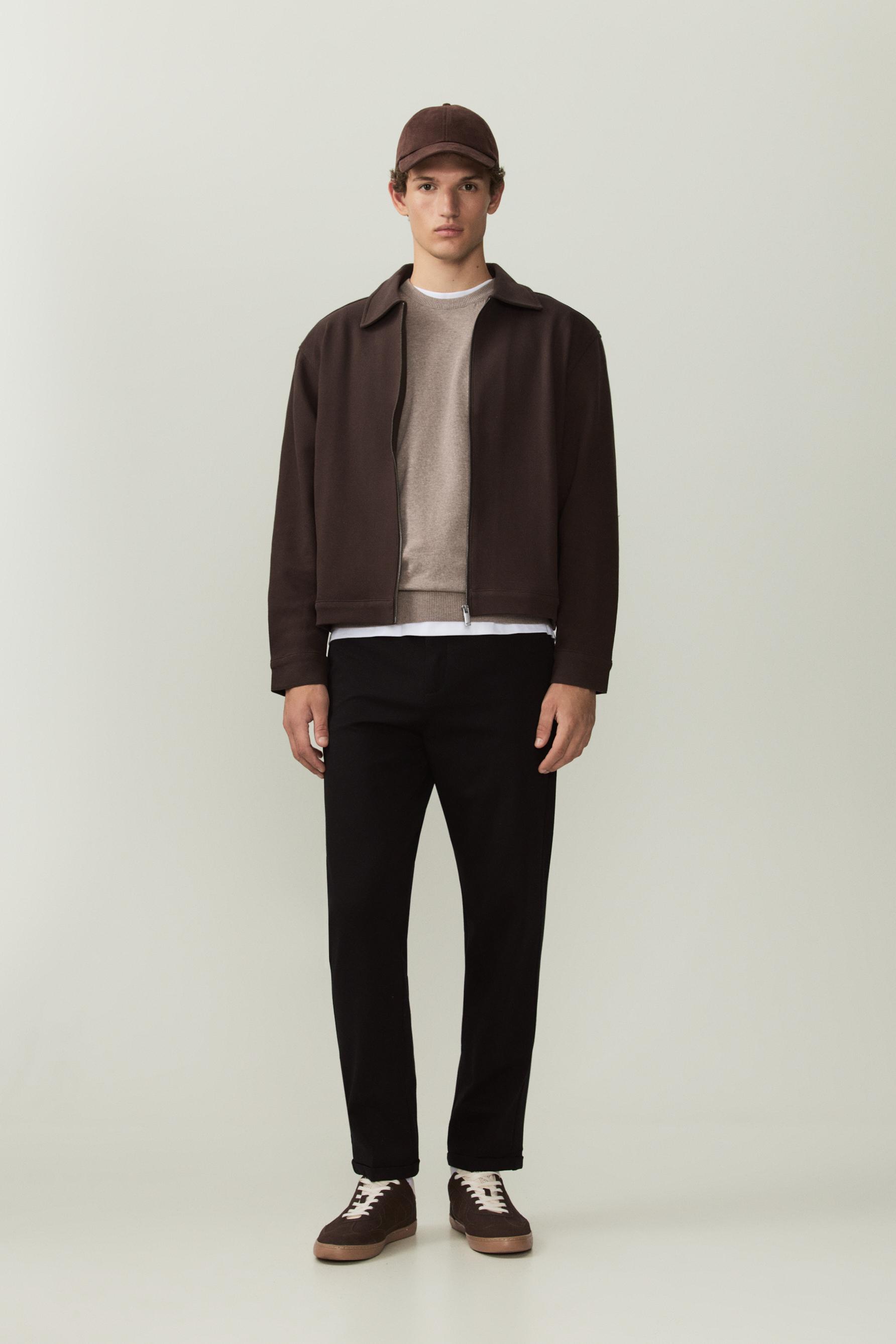 Tailored slim fit trousers — BLACK