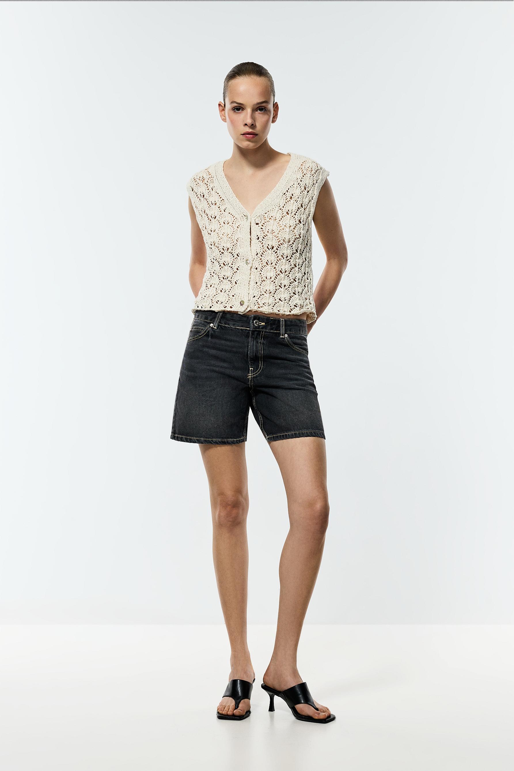Denim Jorts — BLACK