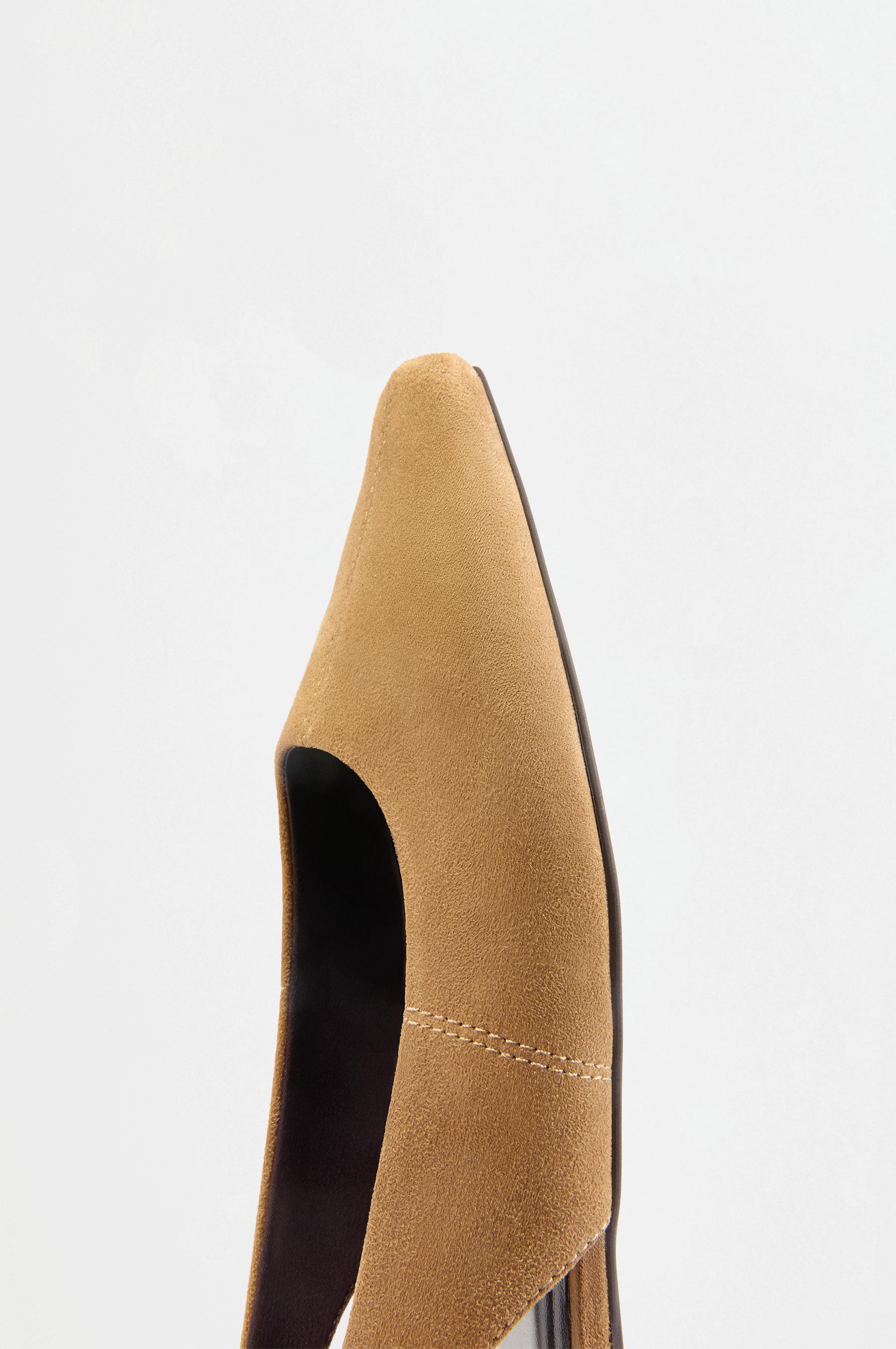Slingback ballet flats — BROWN