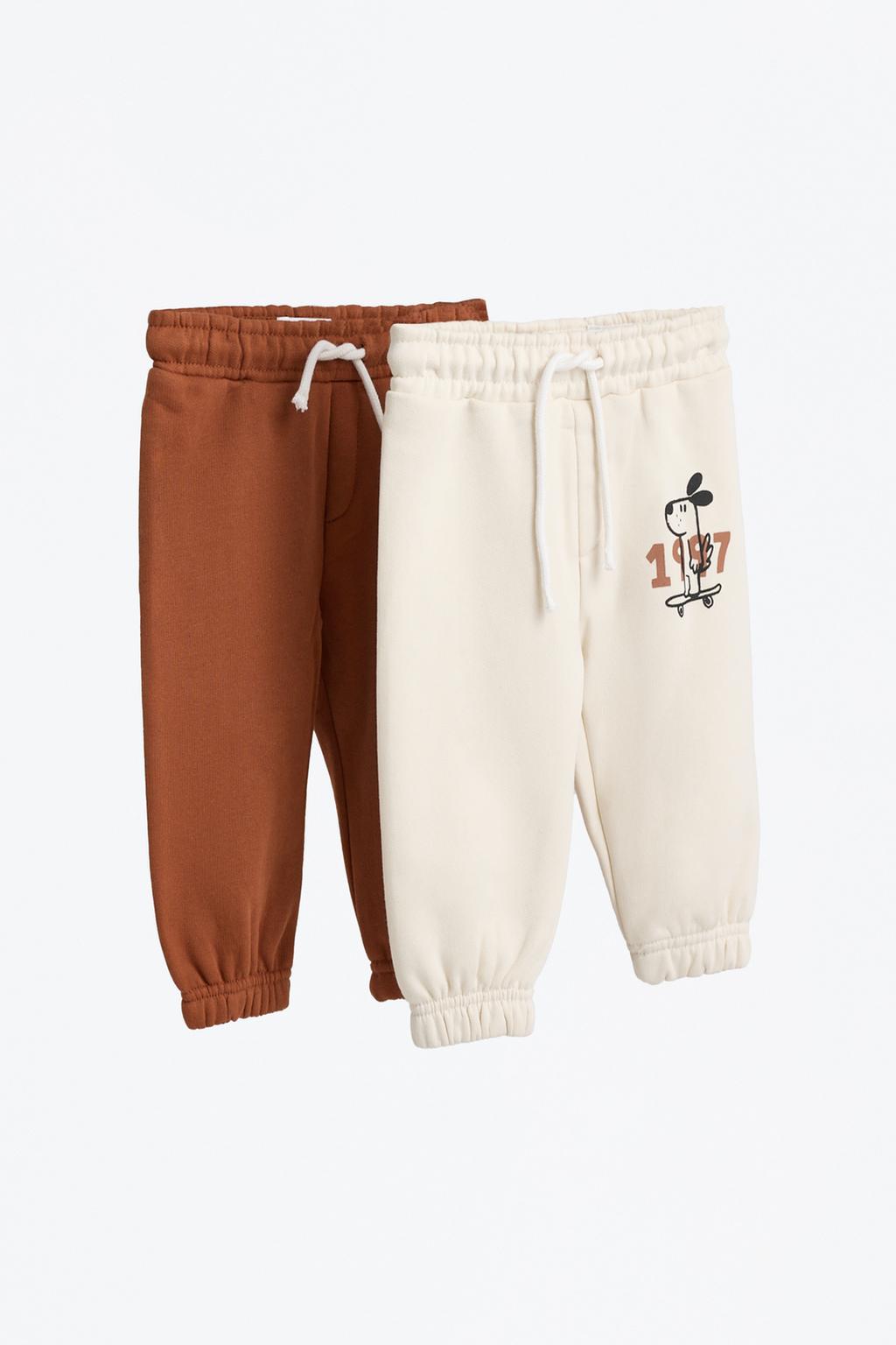 Confezione da 2 pantaloni in felpa combinati