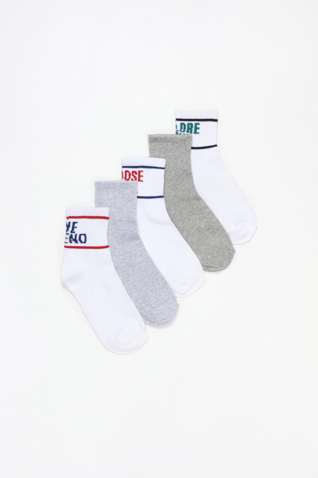 Pack of 5 pairs of long printed socks