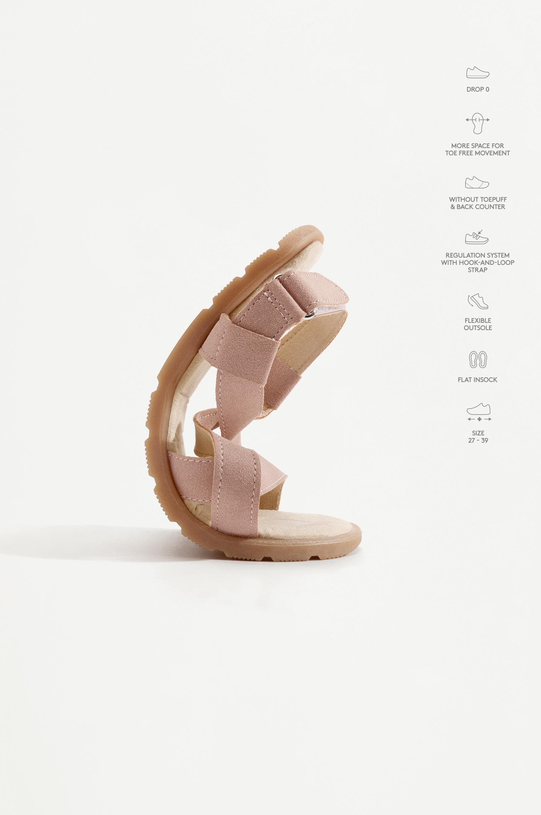 FAUX SUEDE BAREFOOT SANDALS — PINK