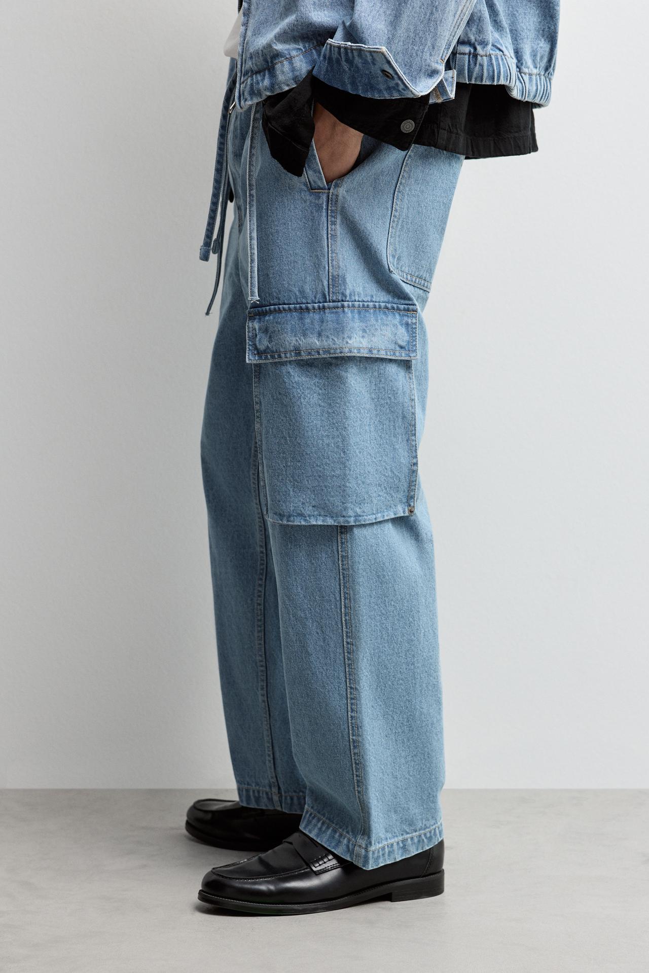 Loose-Fit Cargo Jogger Jeans — INDIGO
