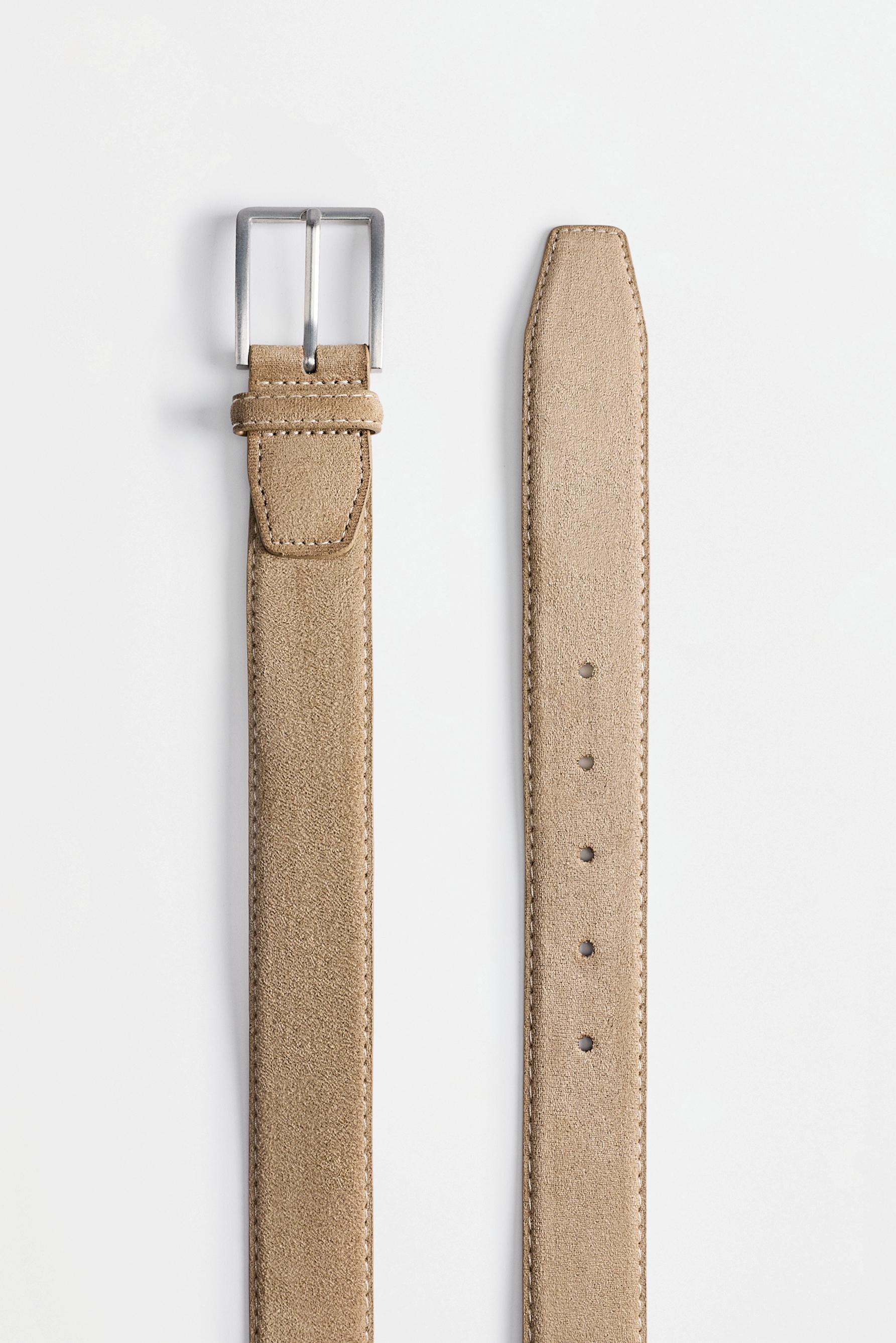 Faux suede belt — SAND