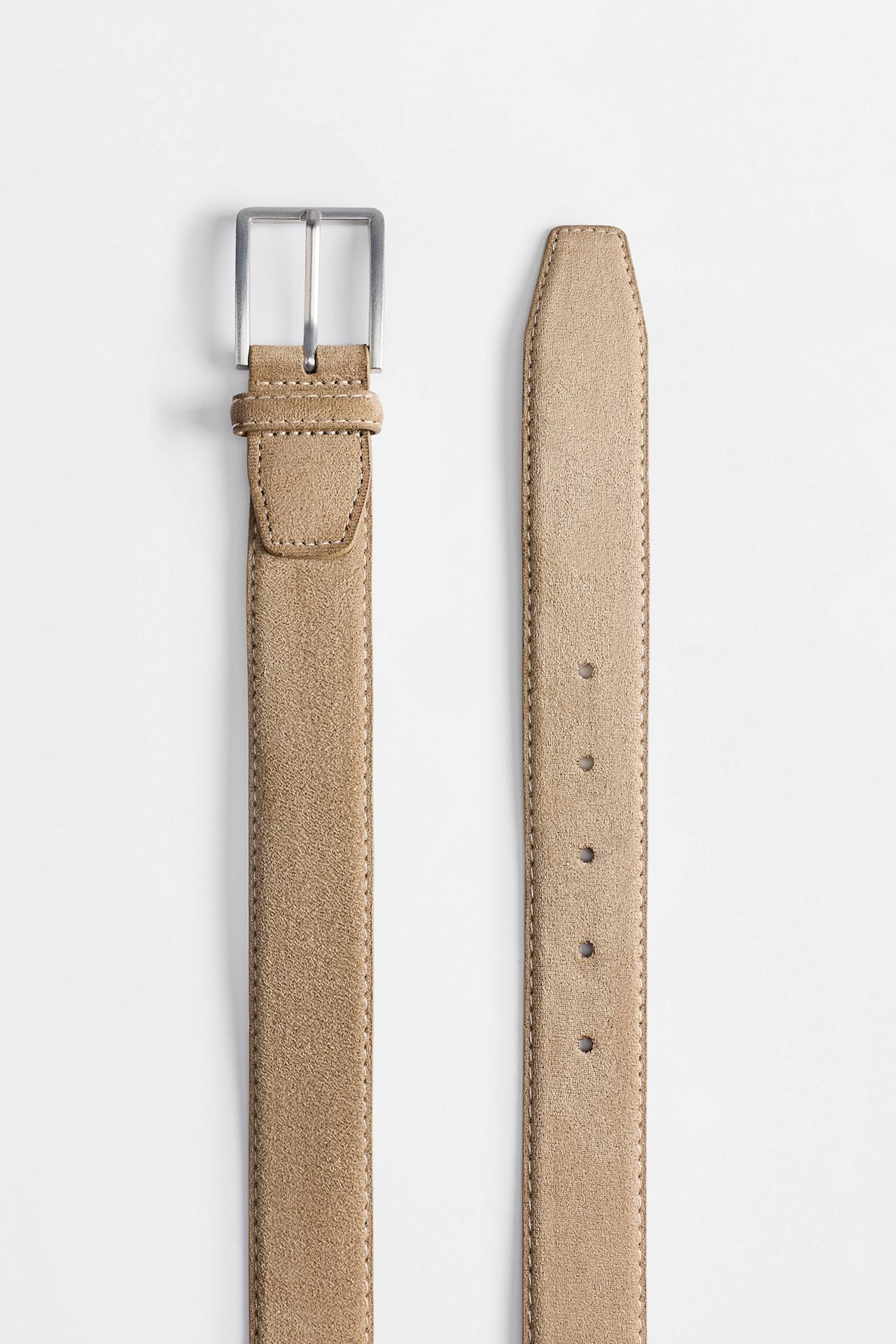 Faux suede belt — SAND