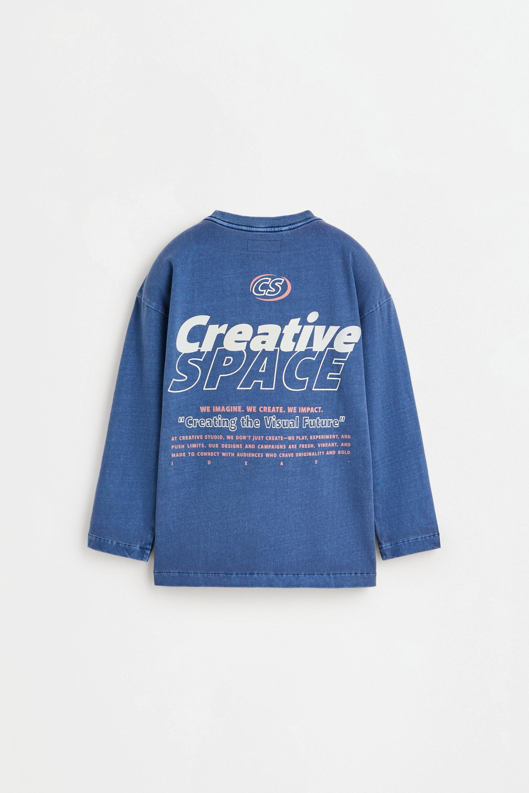 Faded-effect T-shirt — FADED NAVY