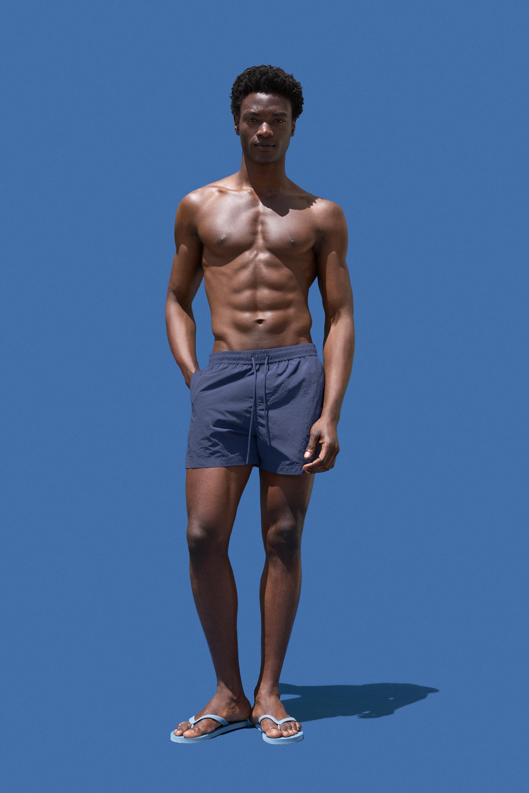 Coloro x Lefties straight swim trunks — FADED PETROL BLUE