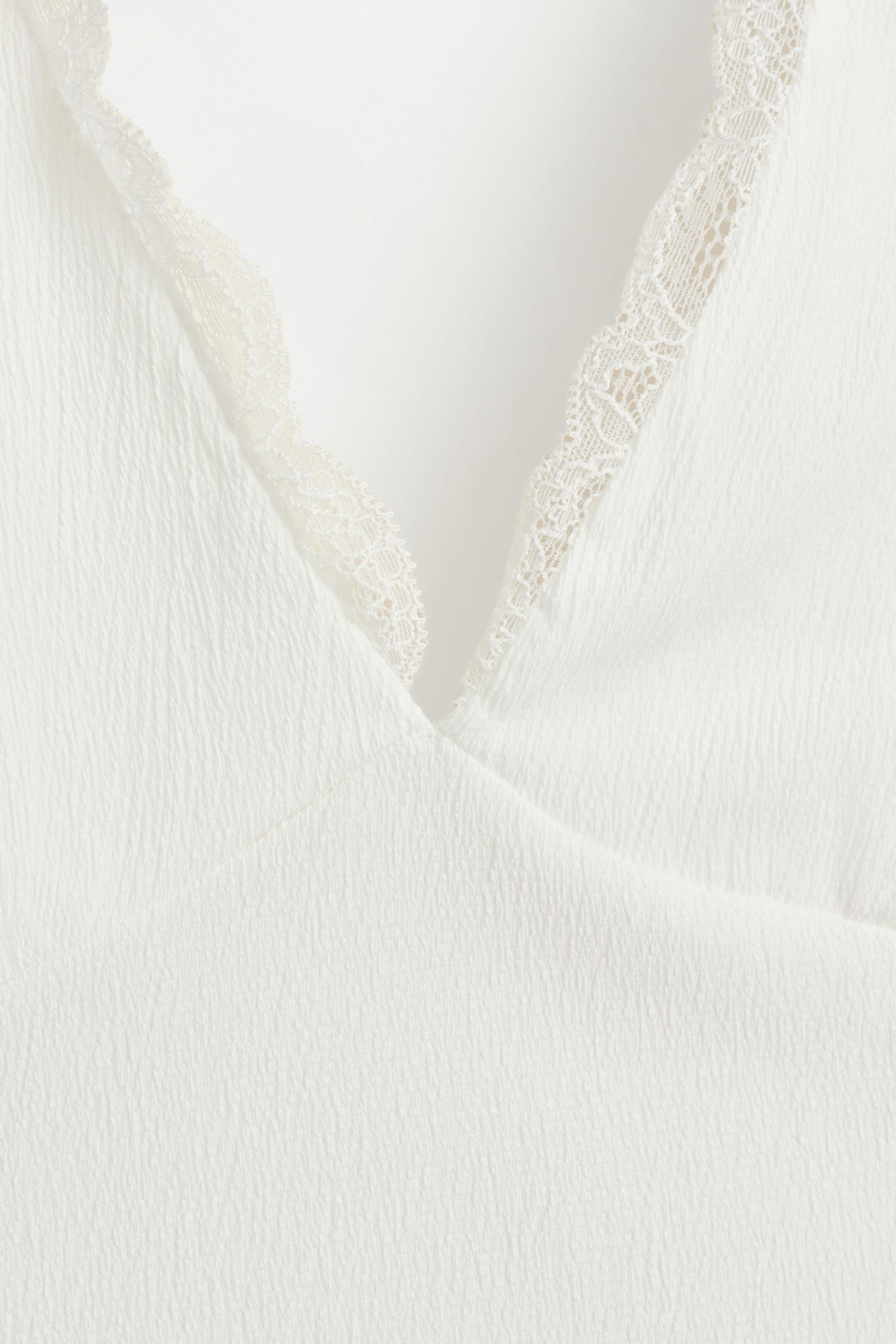 Textured short dress — OFF WHITE