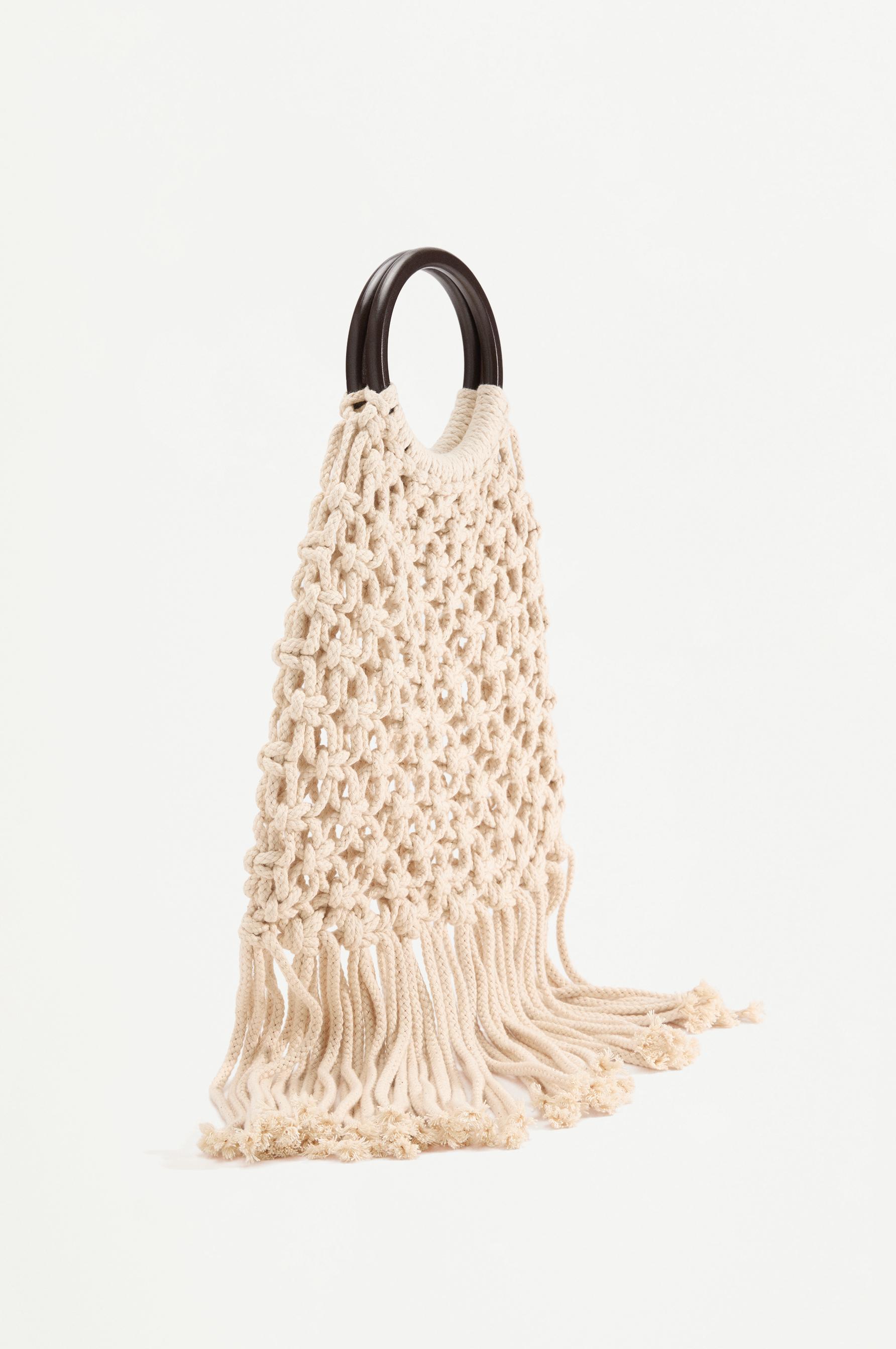 Macramé handbag — ECRU