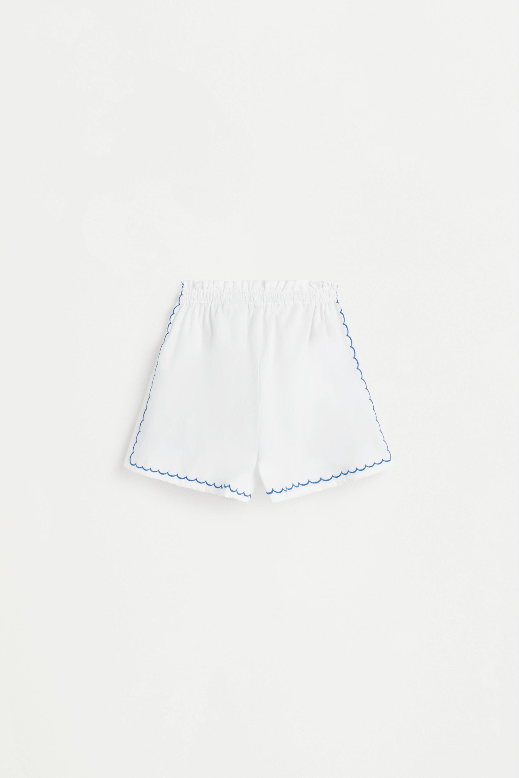 Embroidered shorts — WHITE
