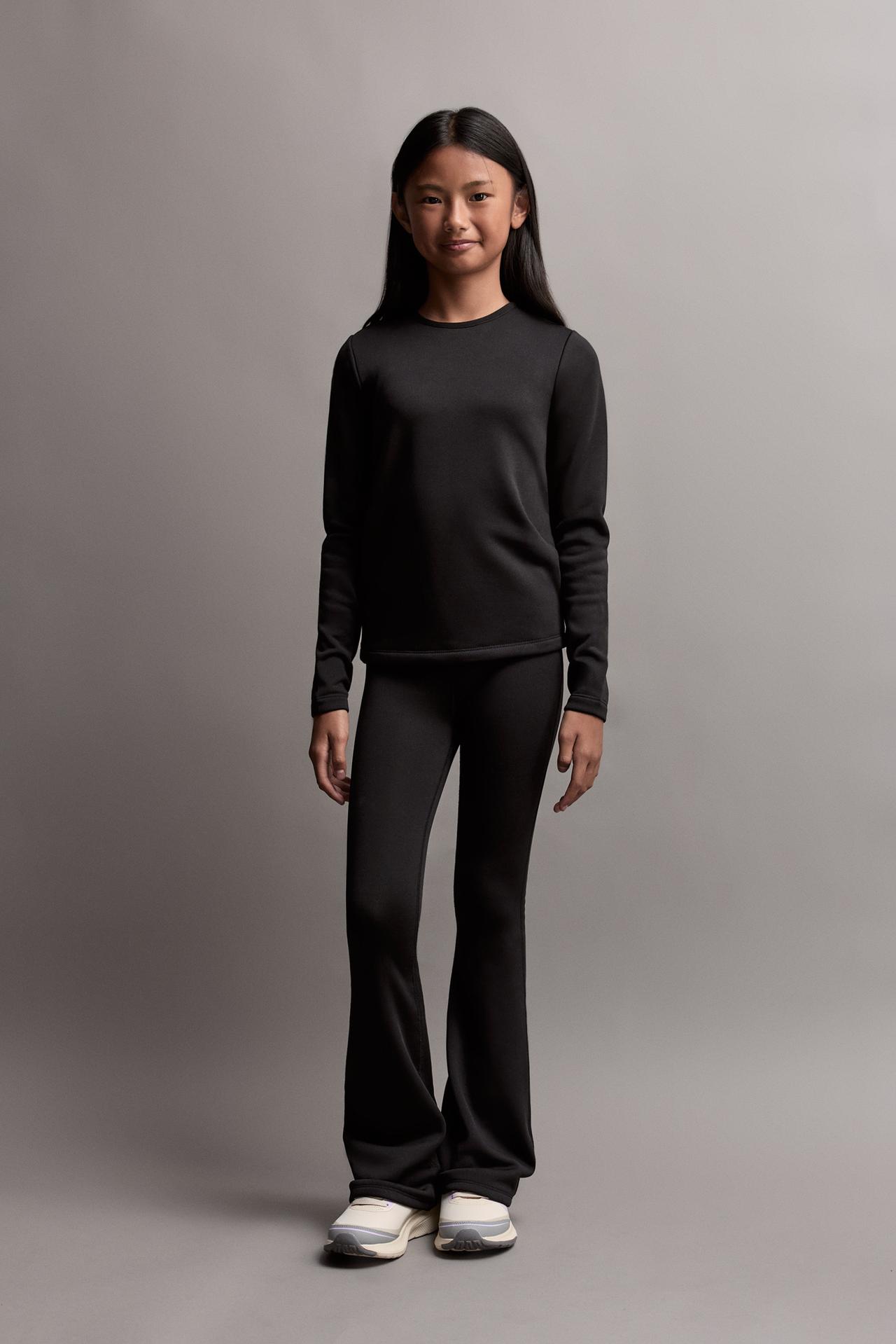 HEAVYWEIGHT Thermal Bell Bottom Leggings — BLACK