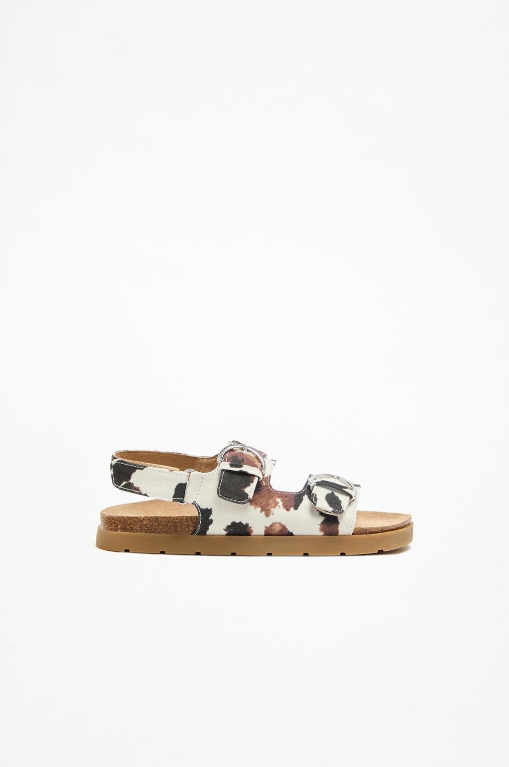 Animal print comfort sandals