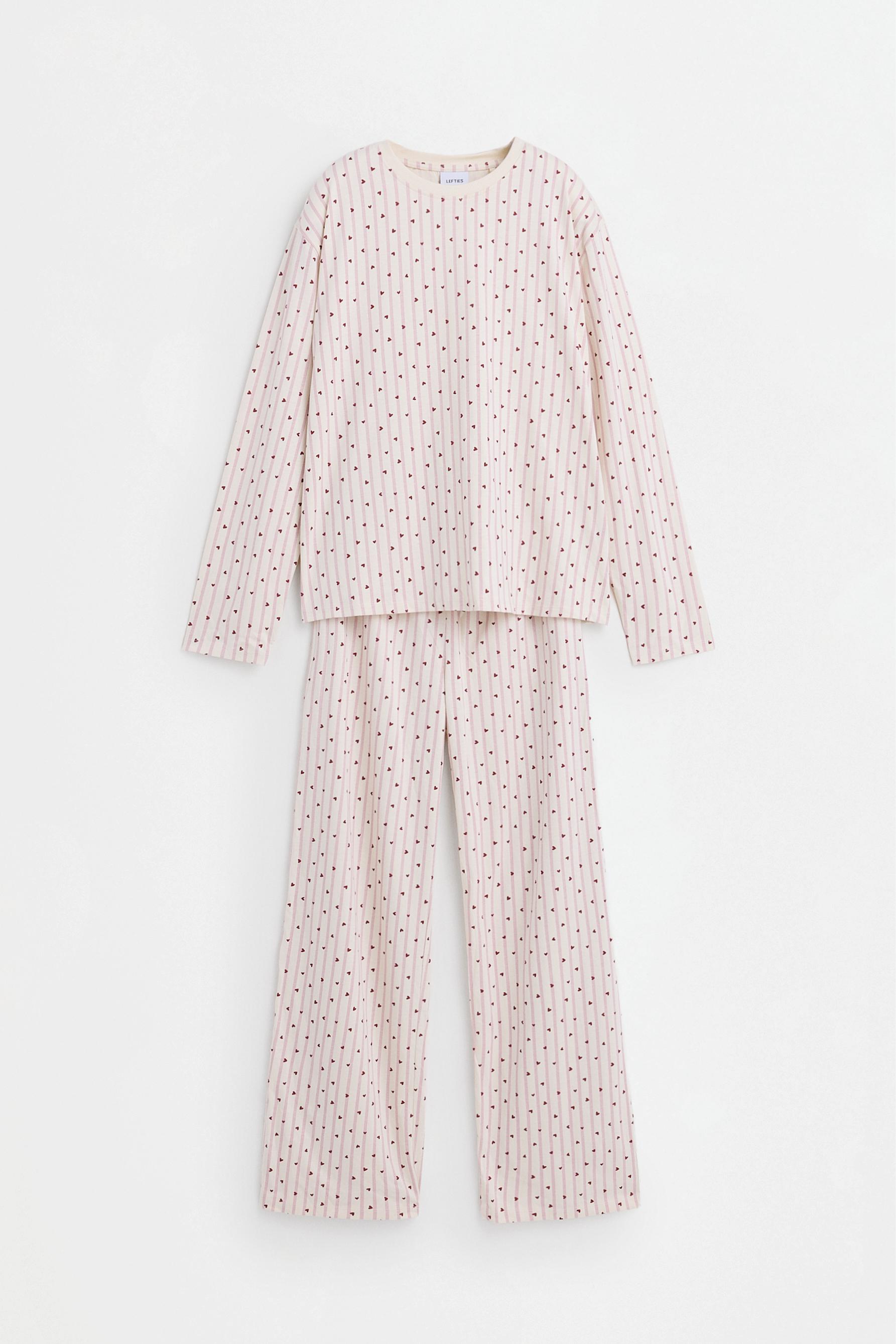 Long printed pyjamas — ECRU/RED