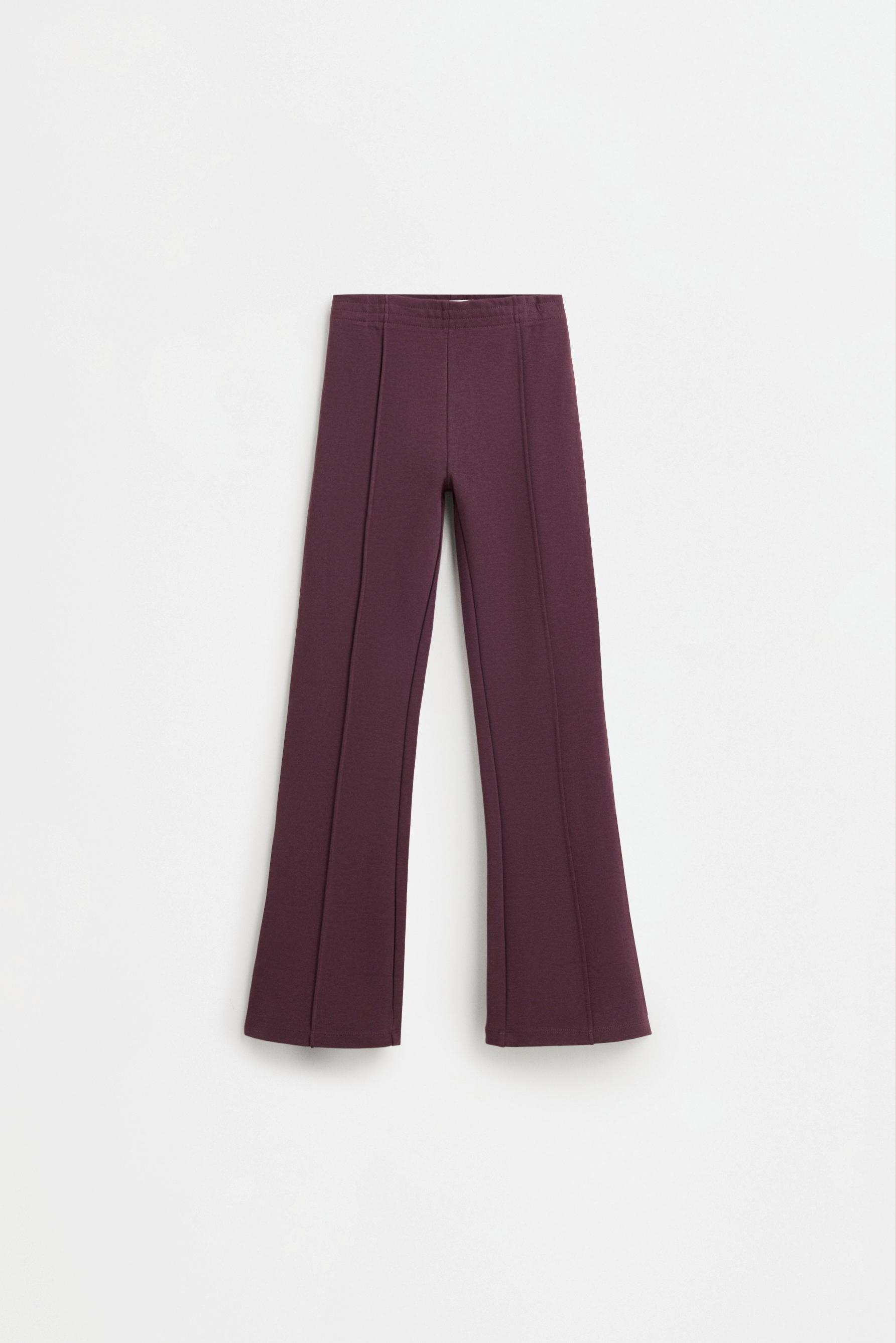 Interlock sweatshirt and flared leggings co-ord — PLUM