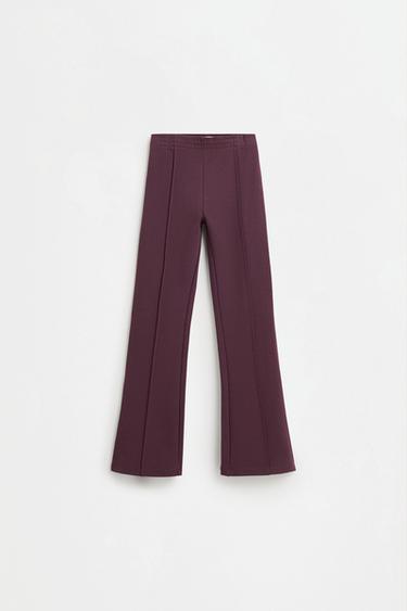 Interlock sweatshirt and flared leggings co-ord — PLUM 3