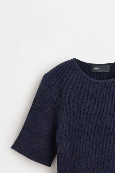 Ribbed peplum sweater — NAVY 8