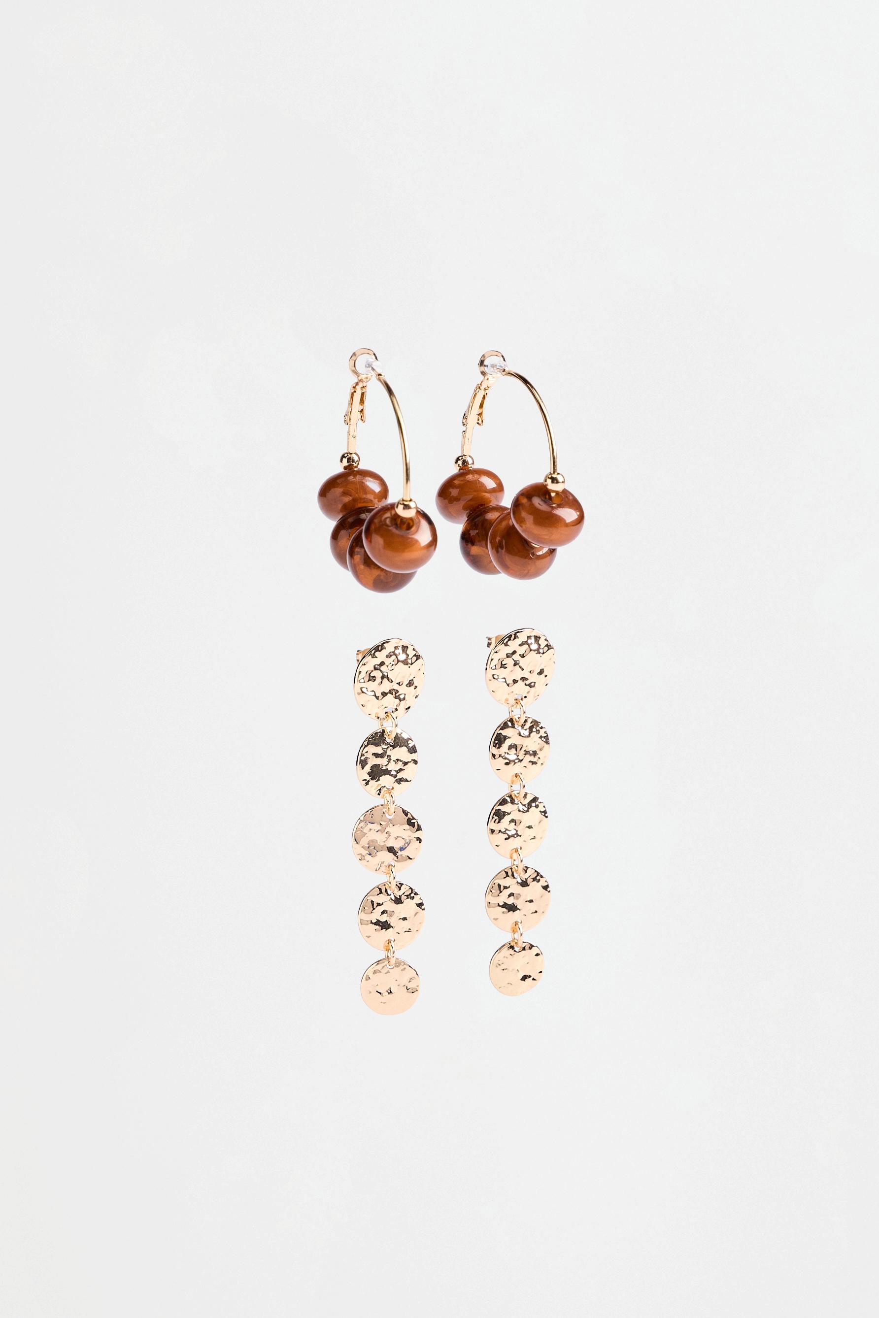 Mismatched earrings (2-pack) — TORTOISESHELL