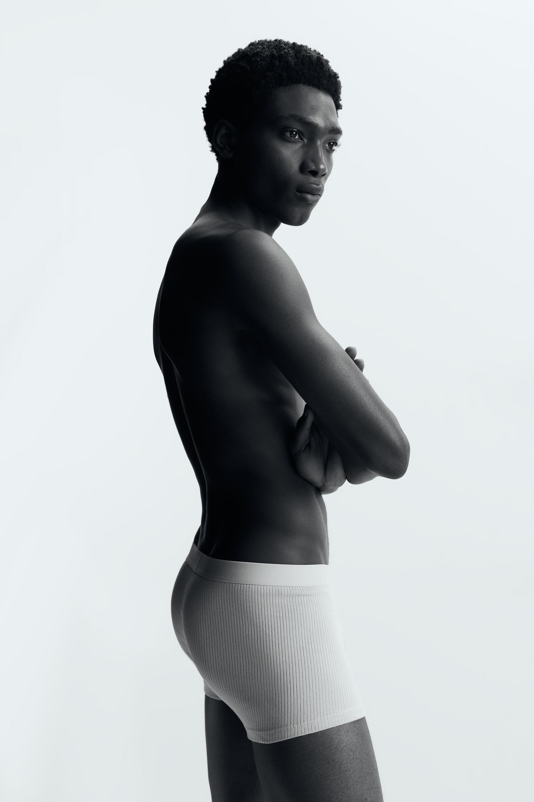 Ribbed boxers (Pack 3) — ECRU