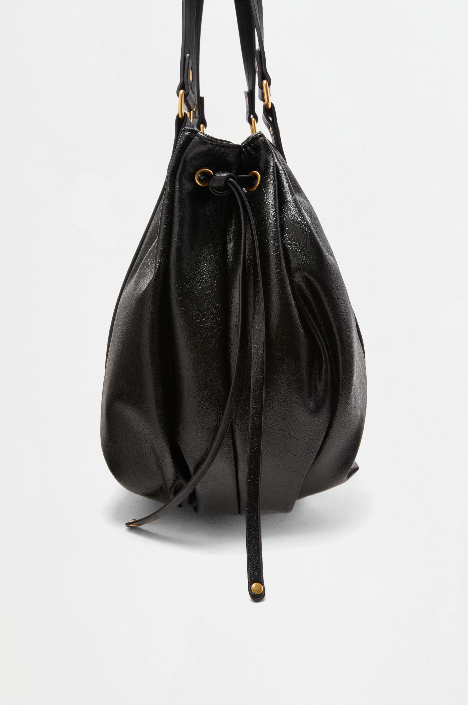 Ruched shopper bag — BLACK