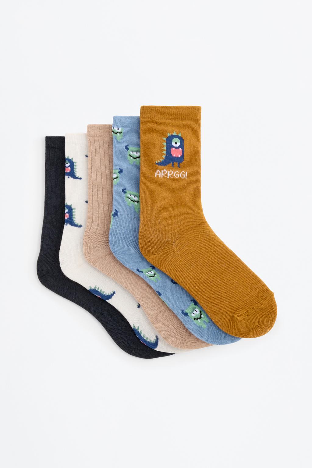 Pack 5 calcetines largos monstruos