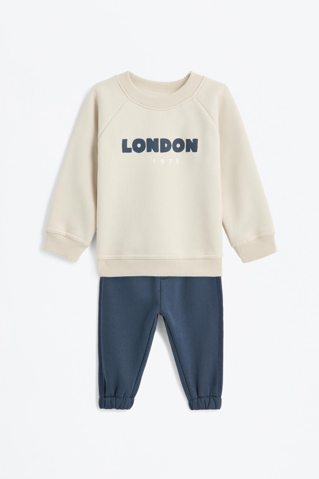 Printed plush sweatshirt and trousers co-ord