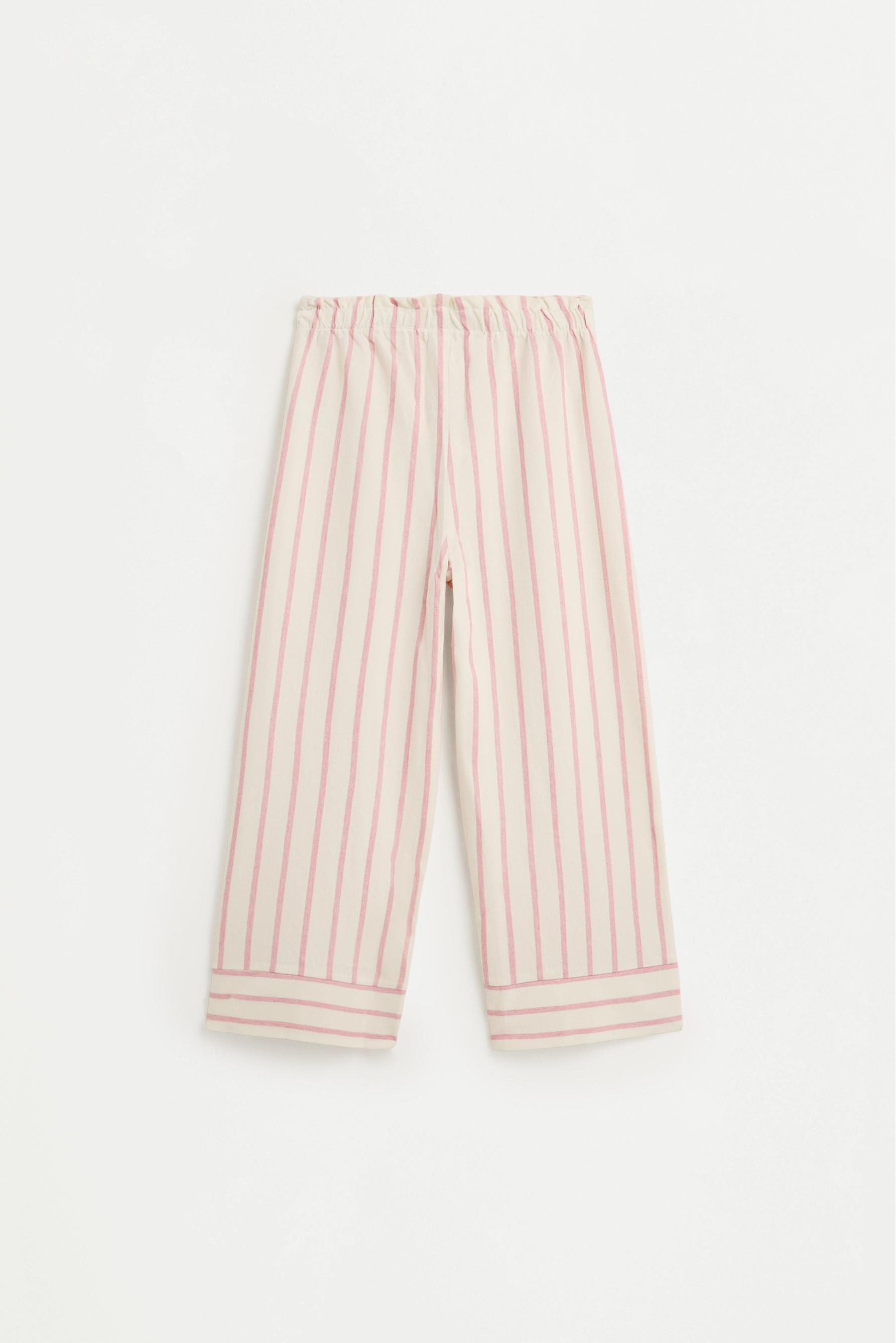 Striped bias cut culottes — PINK/WHITE
