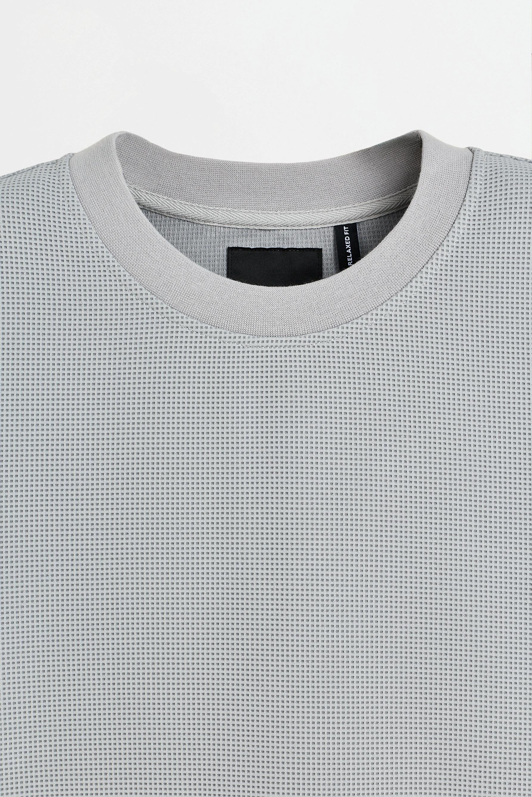 Textured sweatshirt T-shirt — PALE GREY