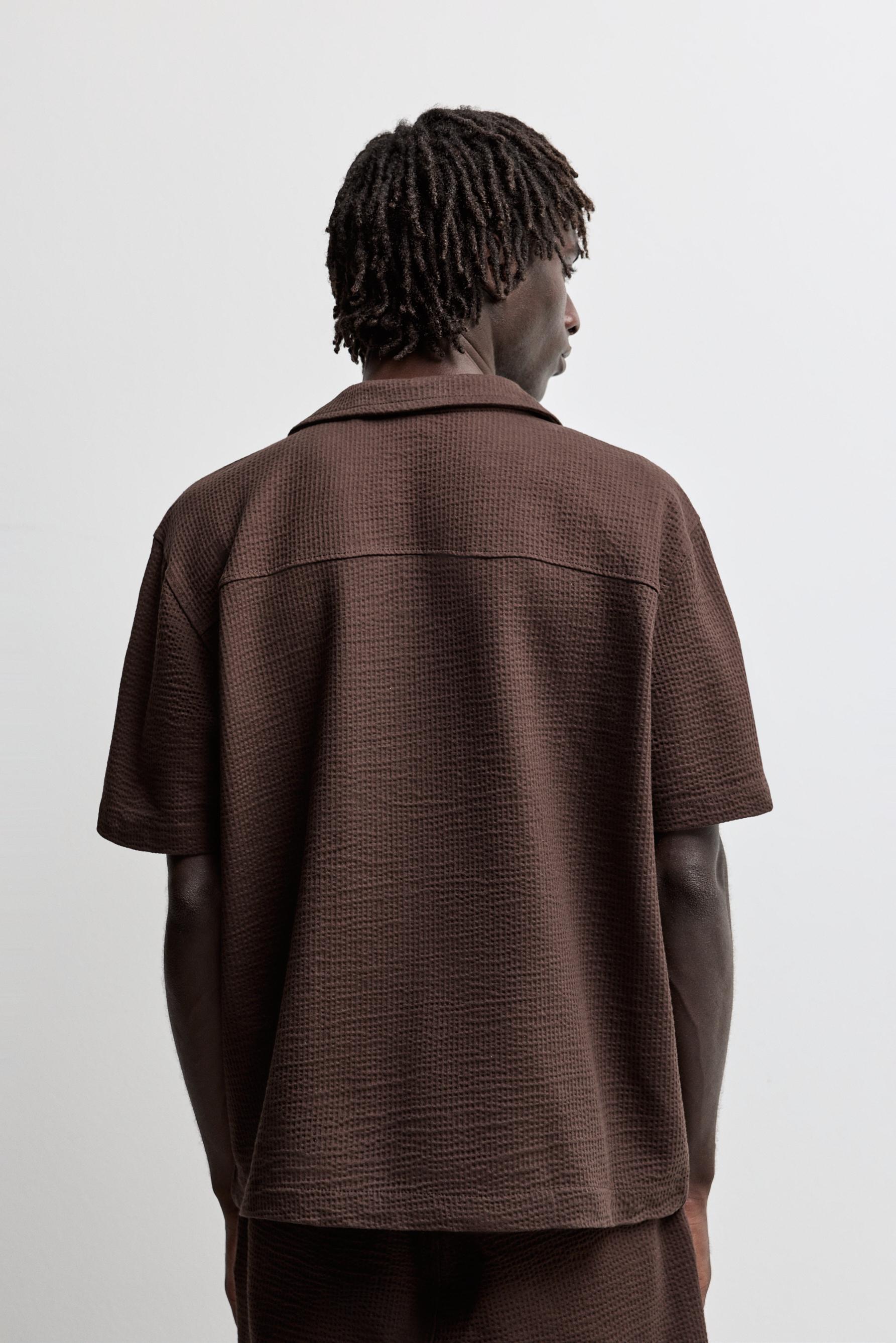 Seersucker shirt — CHOCOLATE