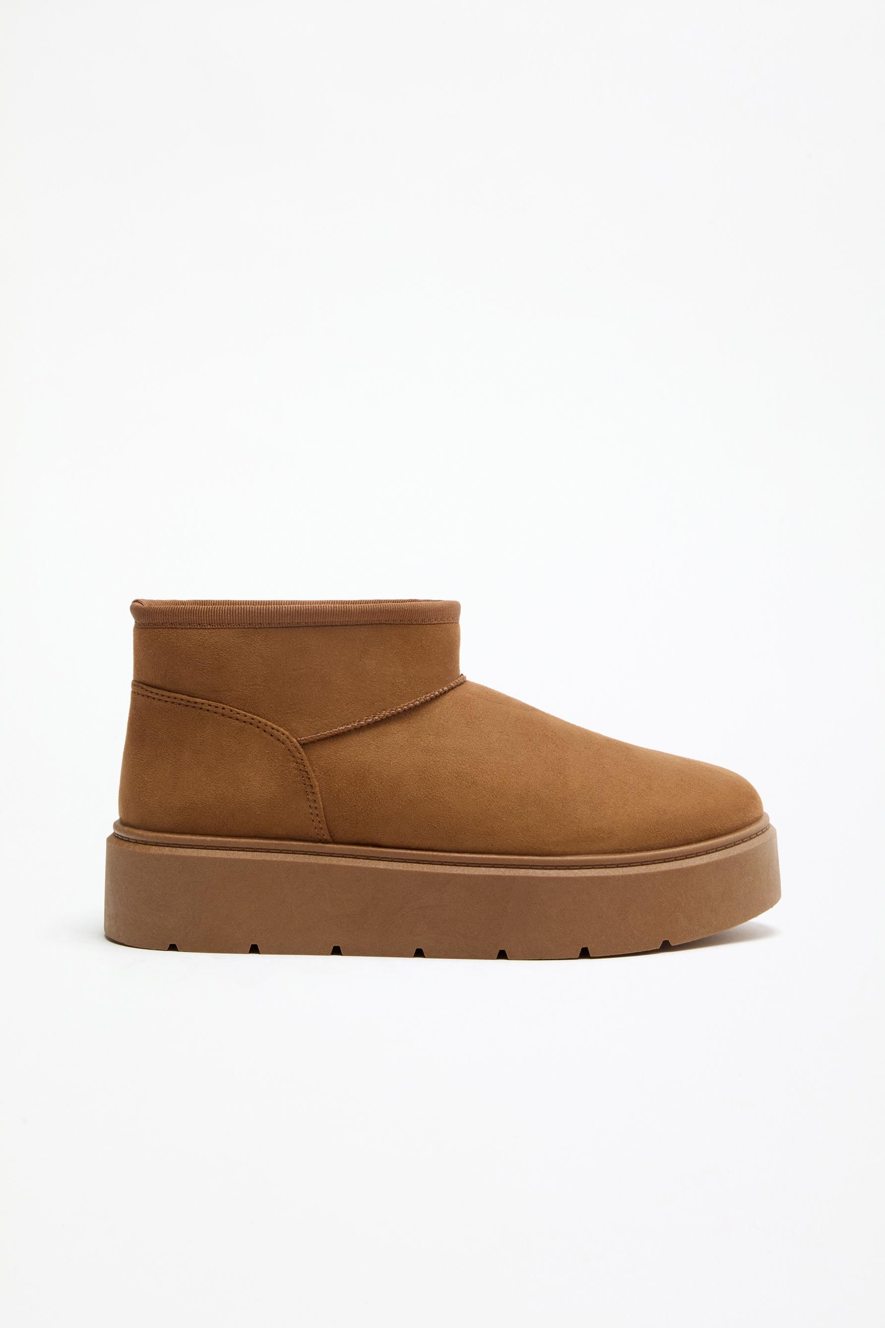 Platform fur ankle boot — LEATHER (alternate view)