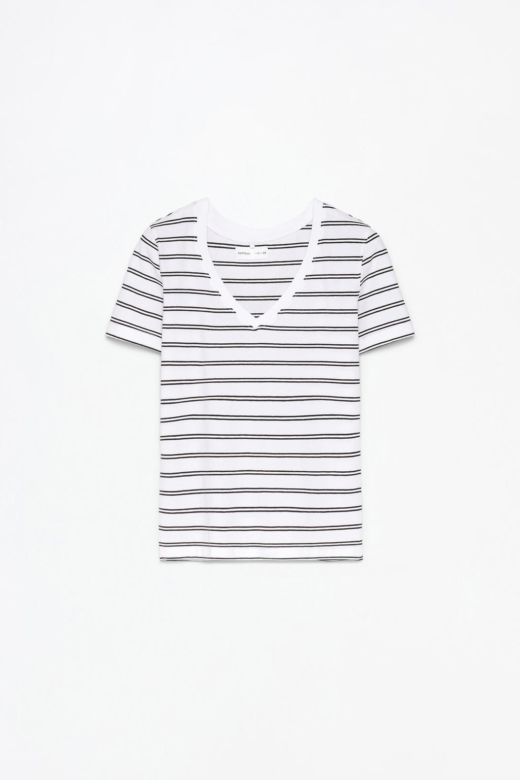 Striped round neck T-shirt