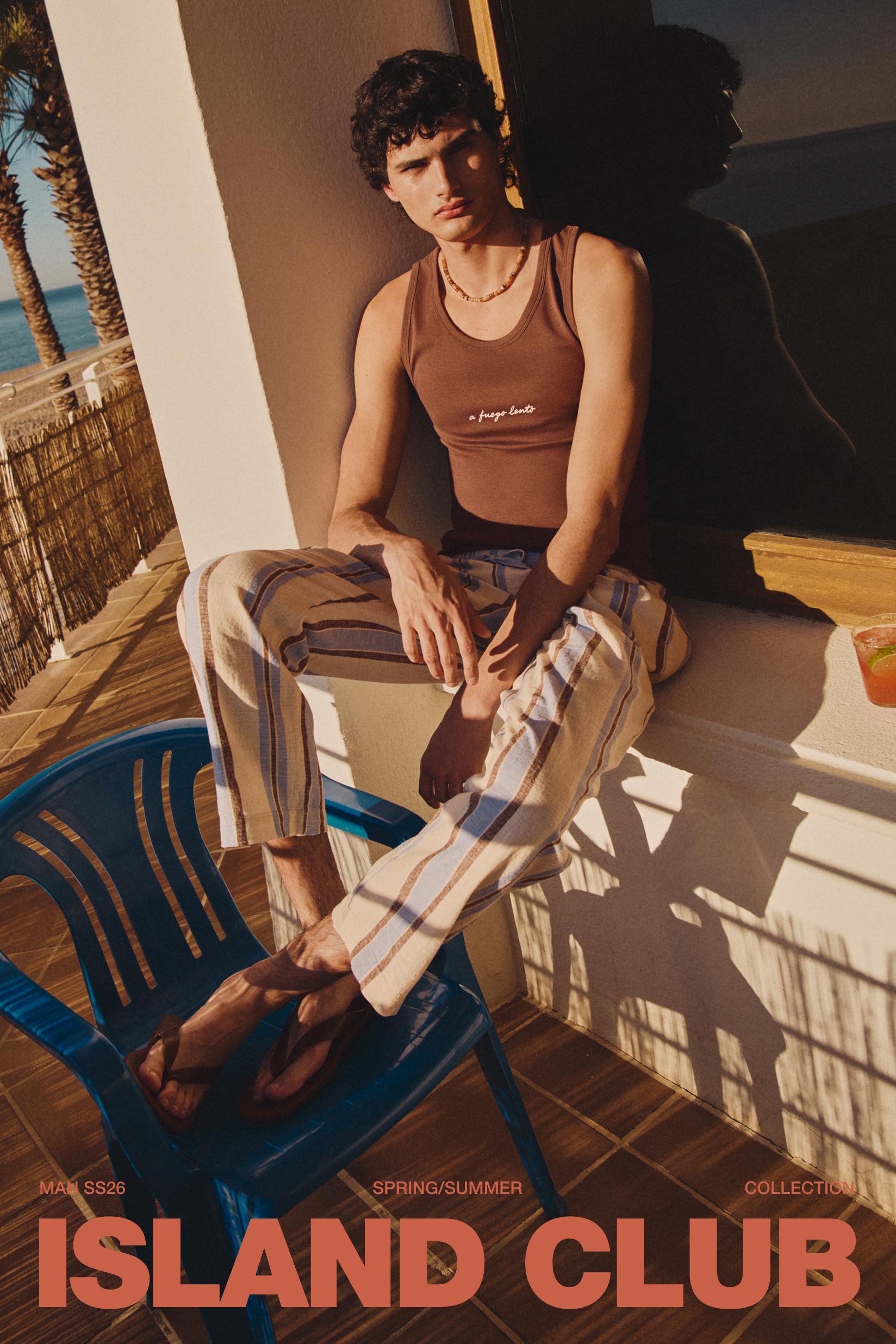 Printed strappy T-shirt — BROWN