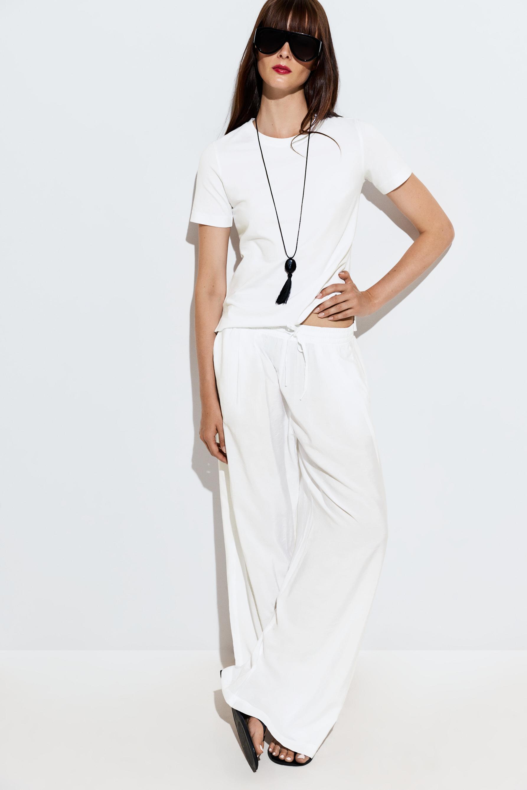Basic straight-leg trousers — WHITE