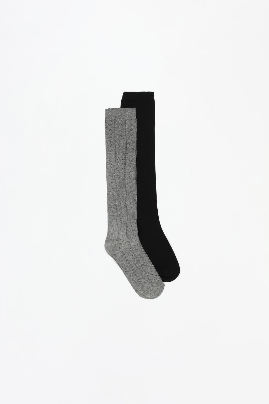 2-pack of contrast long socks