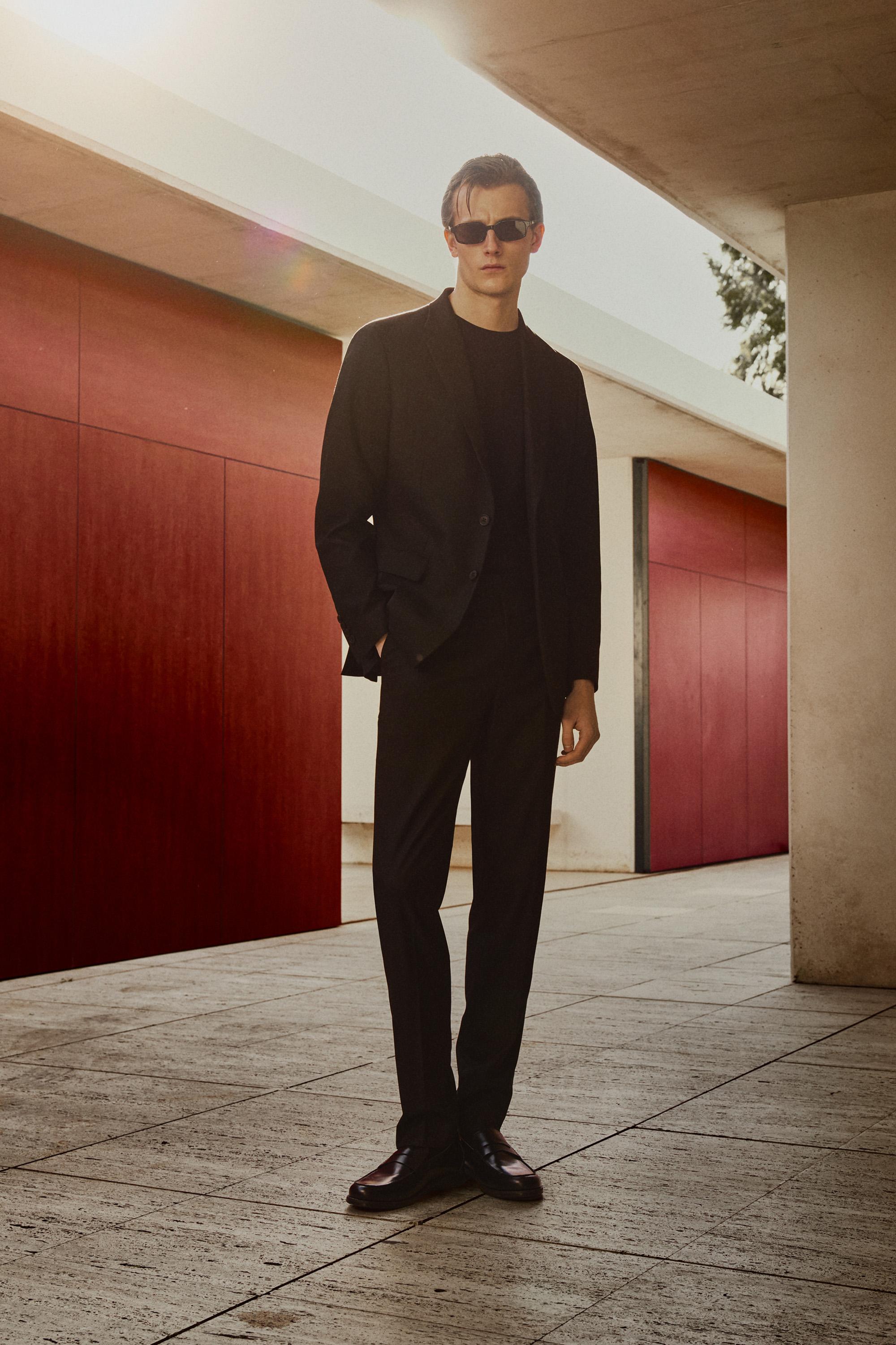 Slim fit suit trousers — BLACK