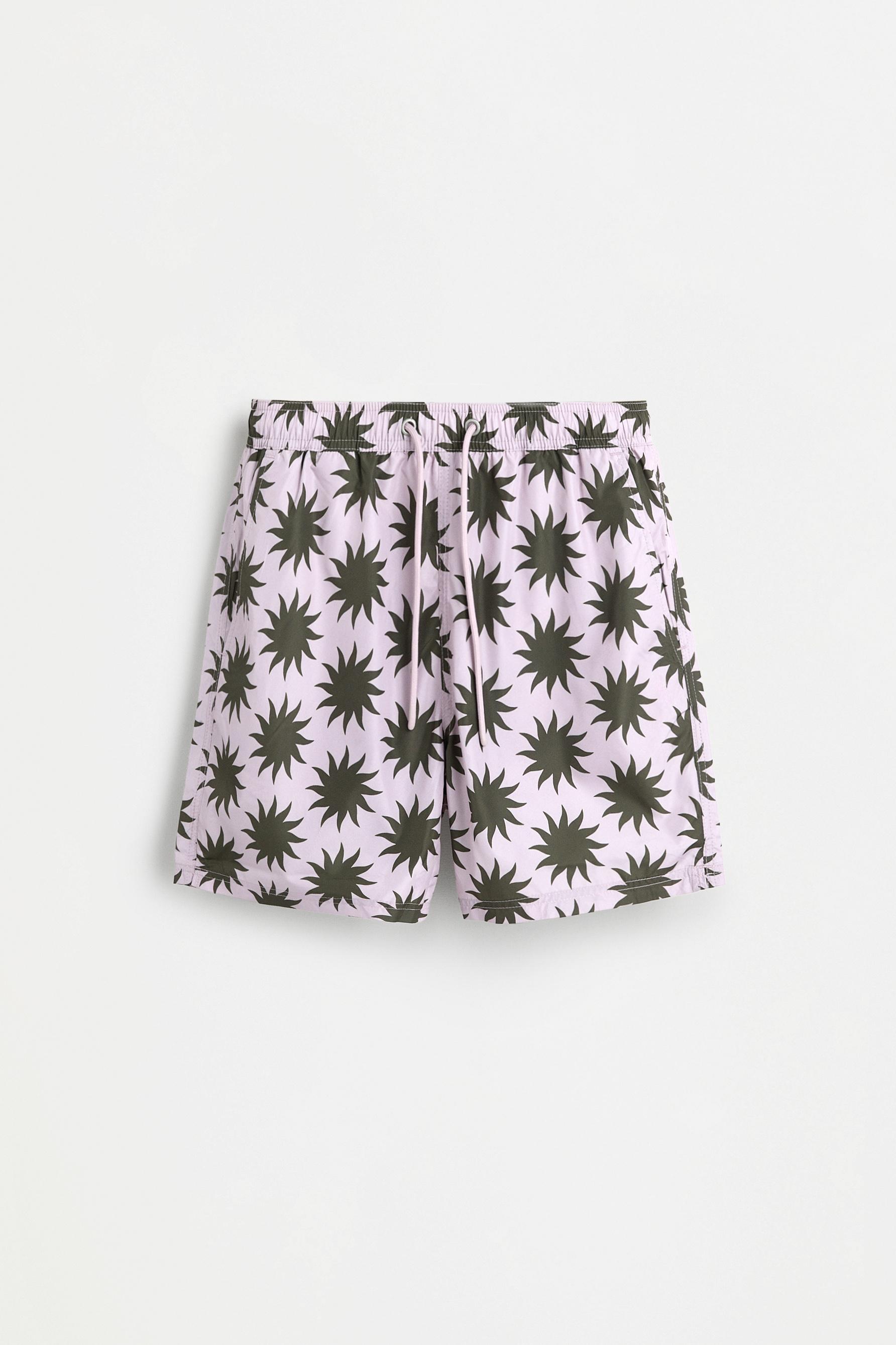 Printed regular fit swim shorts — PINK