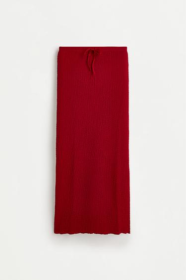 Textured midi skirt — RED 6