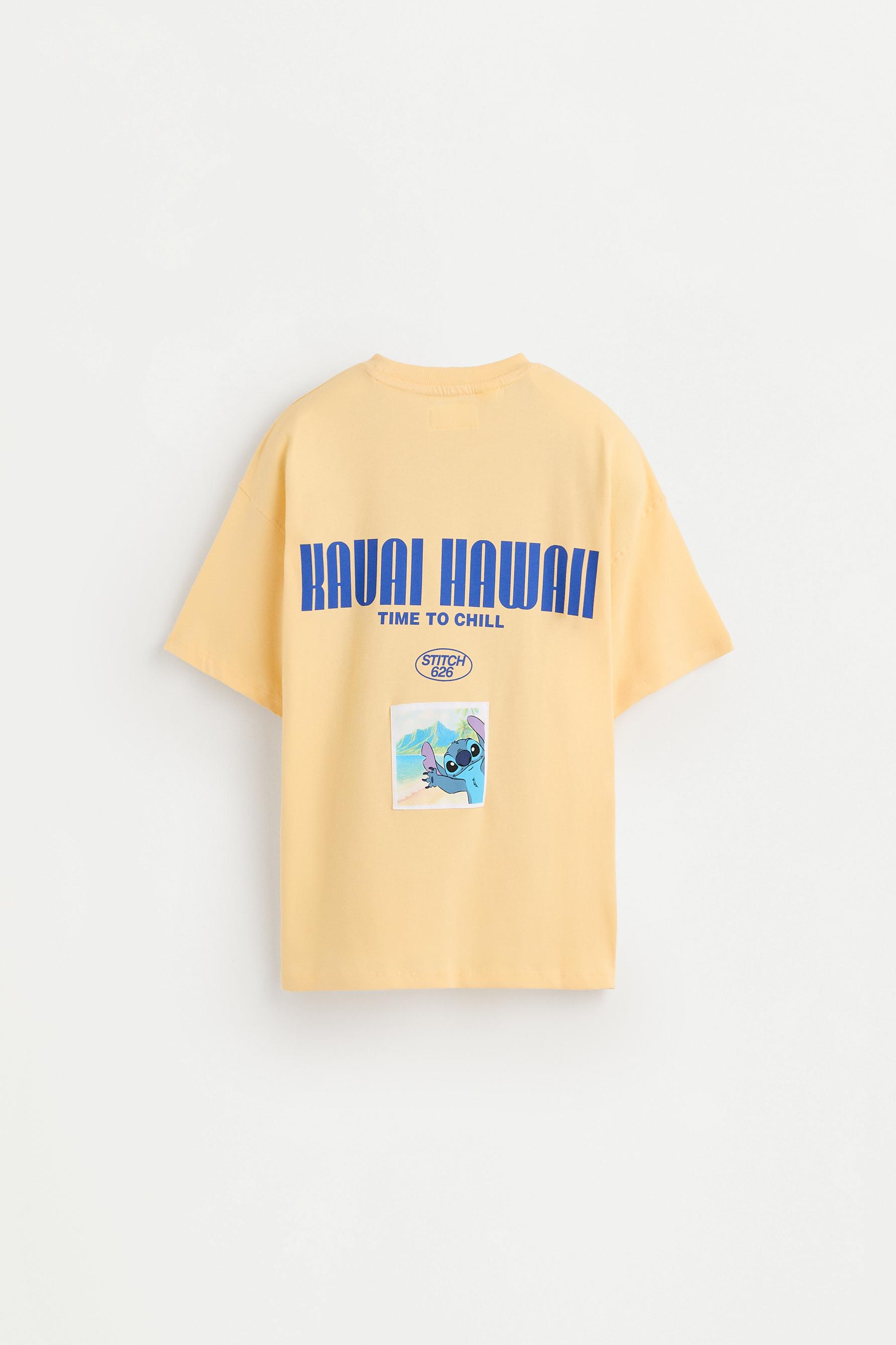 Stitch ©Disney T-shirt with back tag — LIGHT ORANGE