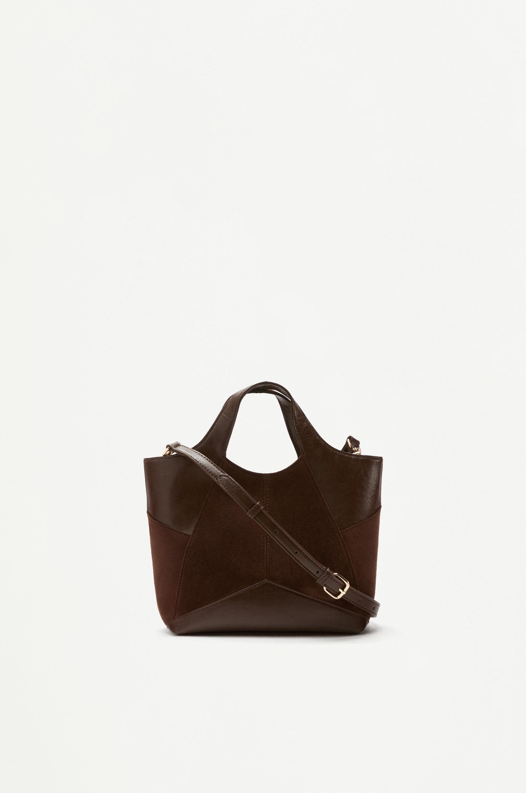 Patchwork crossbody bag — BROWN