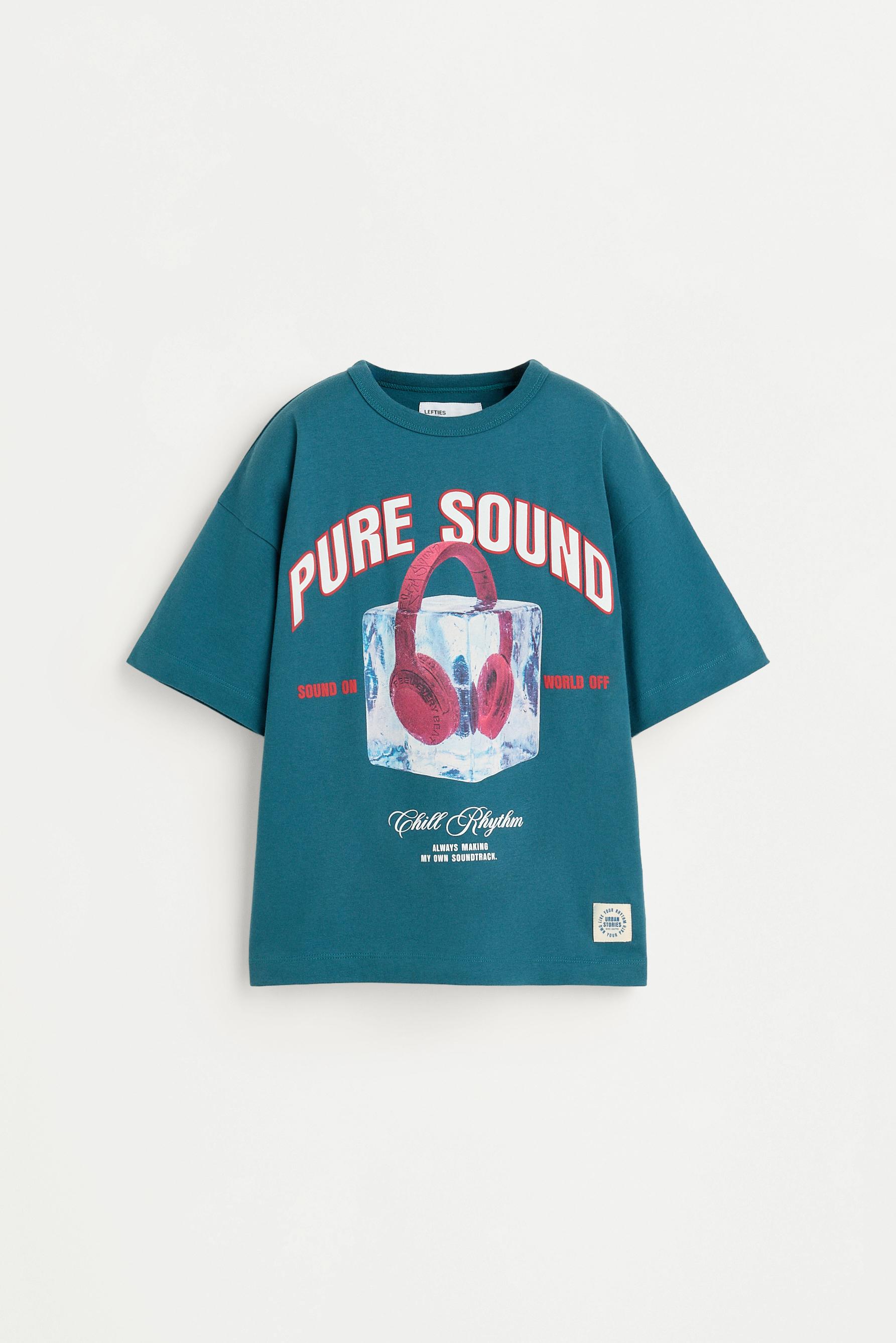 Printed T-shirt — STEEL BLUE