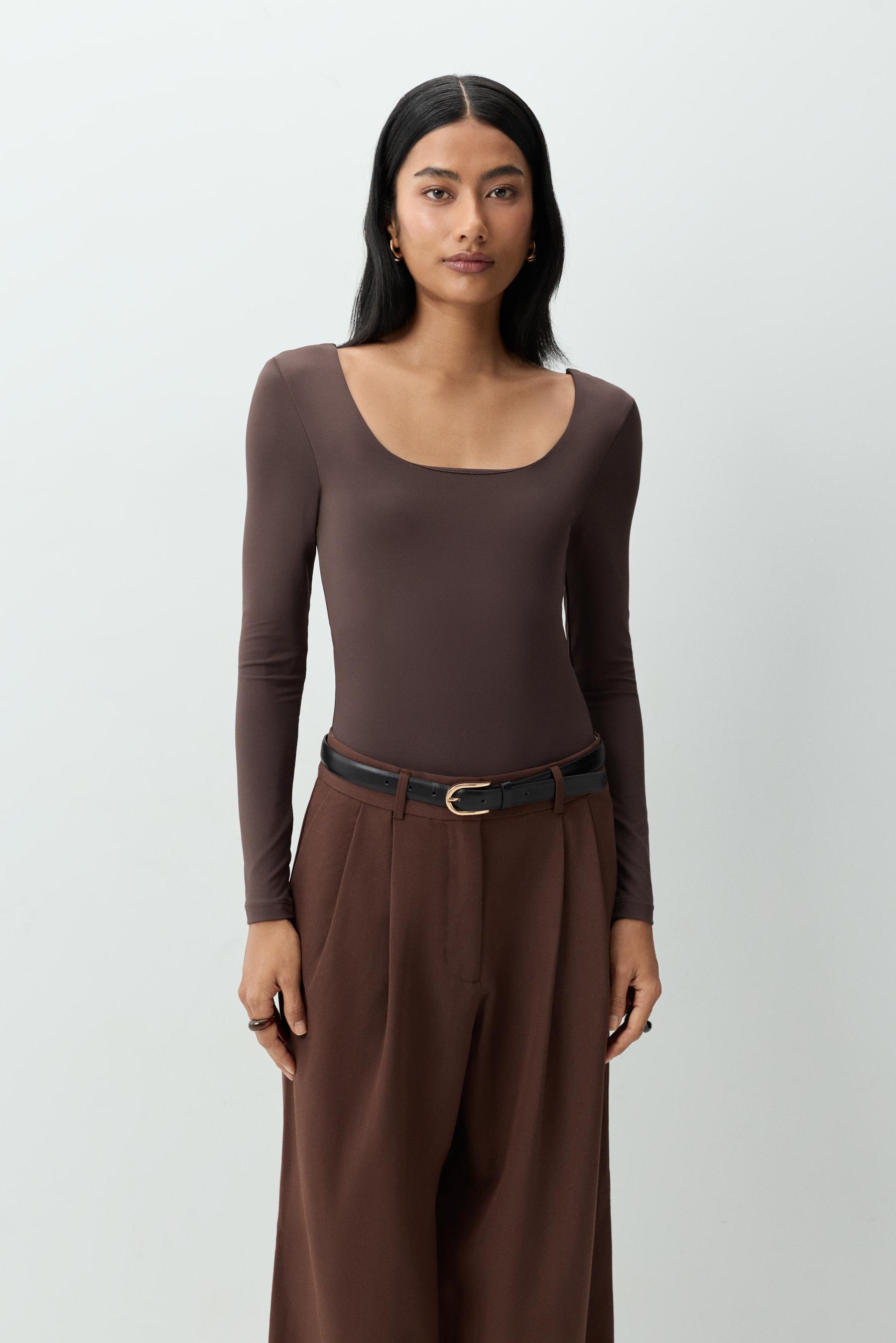 Body poliamida manga larga